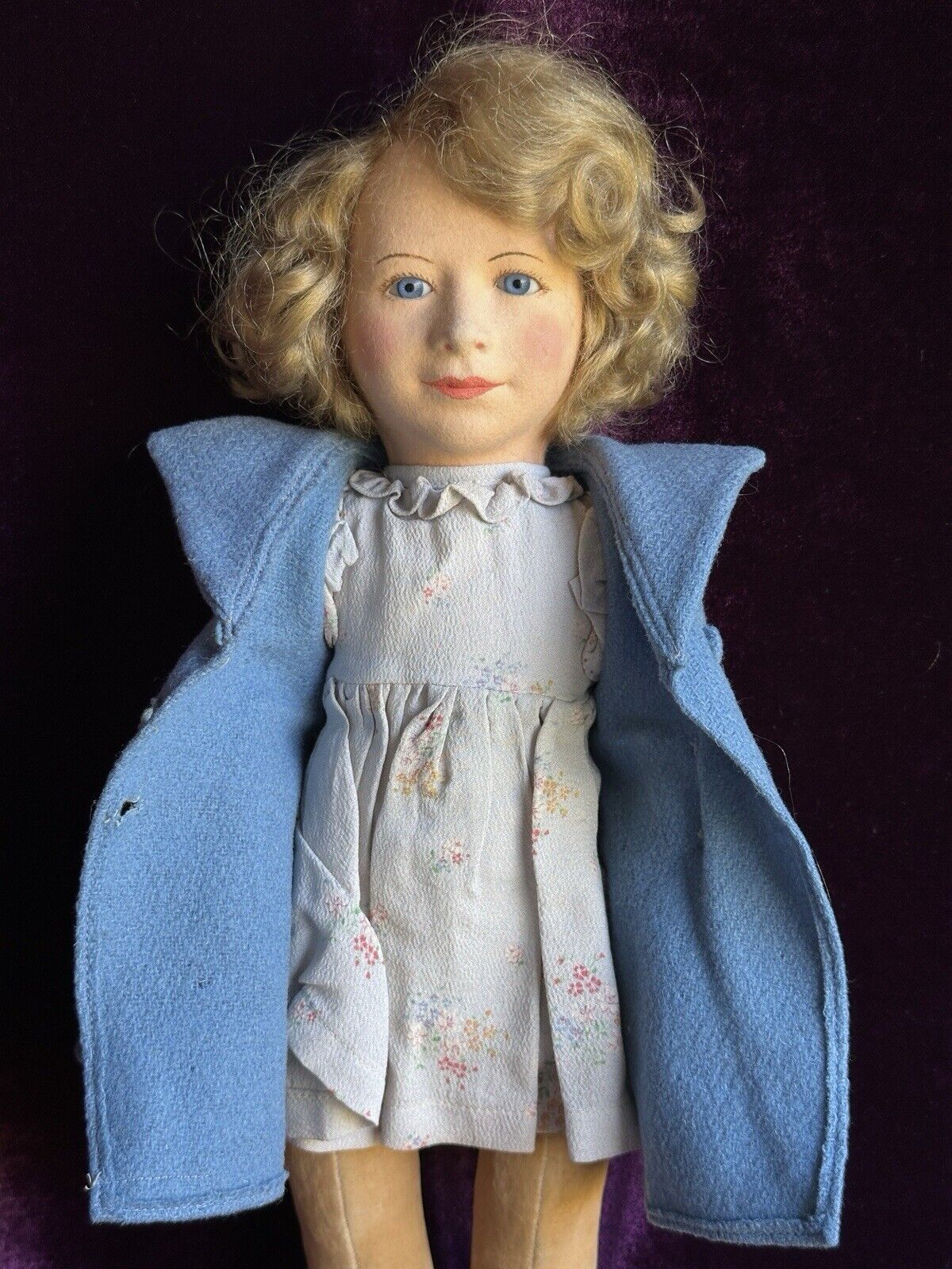 Vintage 18” Original Chad Valley Cloth Princess Elizabeth Doll Made in England