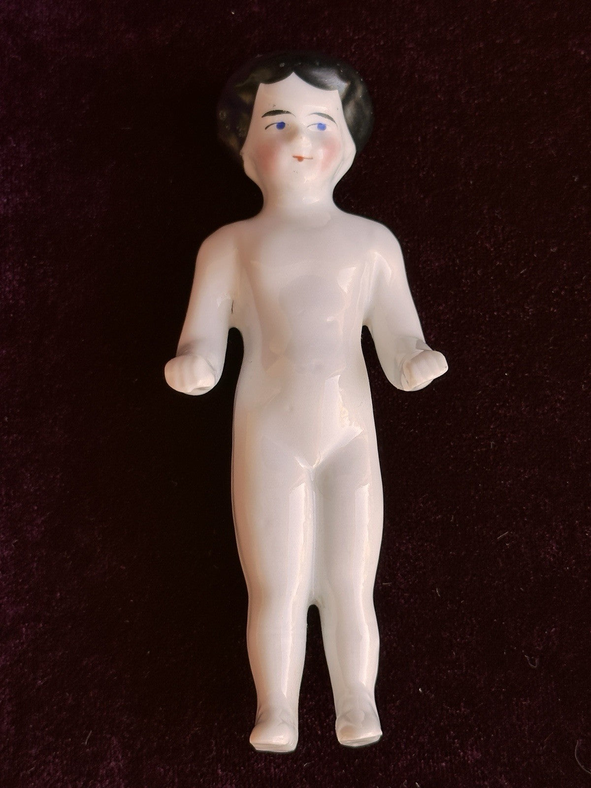 Antique German 4.125” Frozen Charlotte China Doll