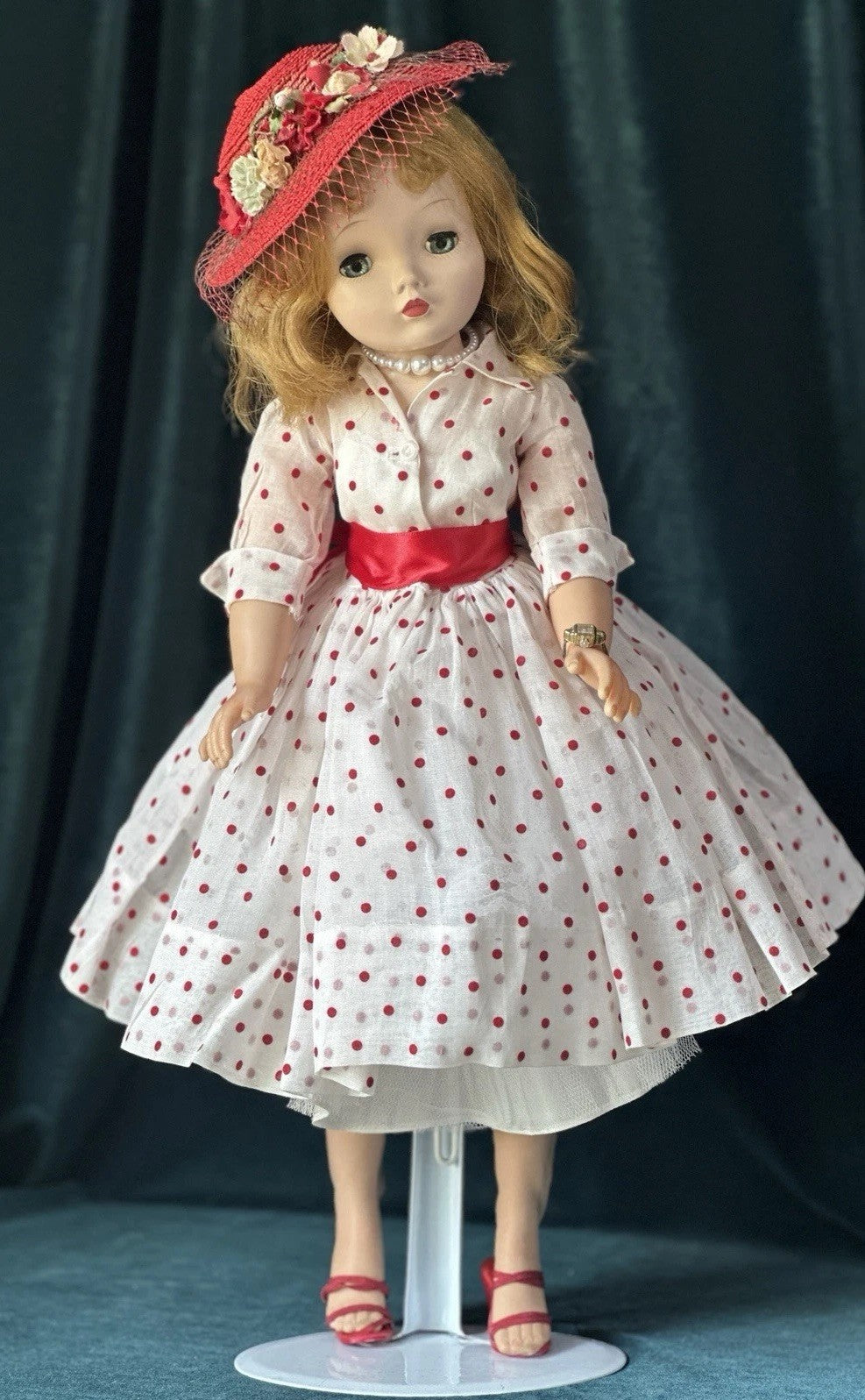 Vintage 1950’s Madame Alexander 20” Cissy Hard Plastic Doll Tagged Dress