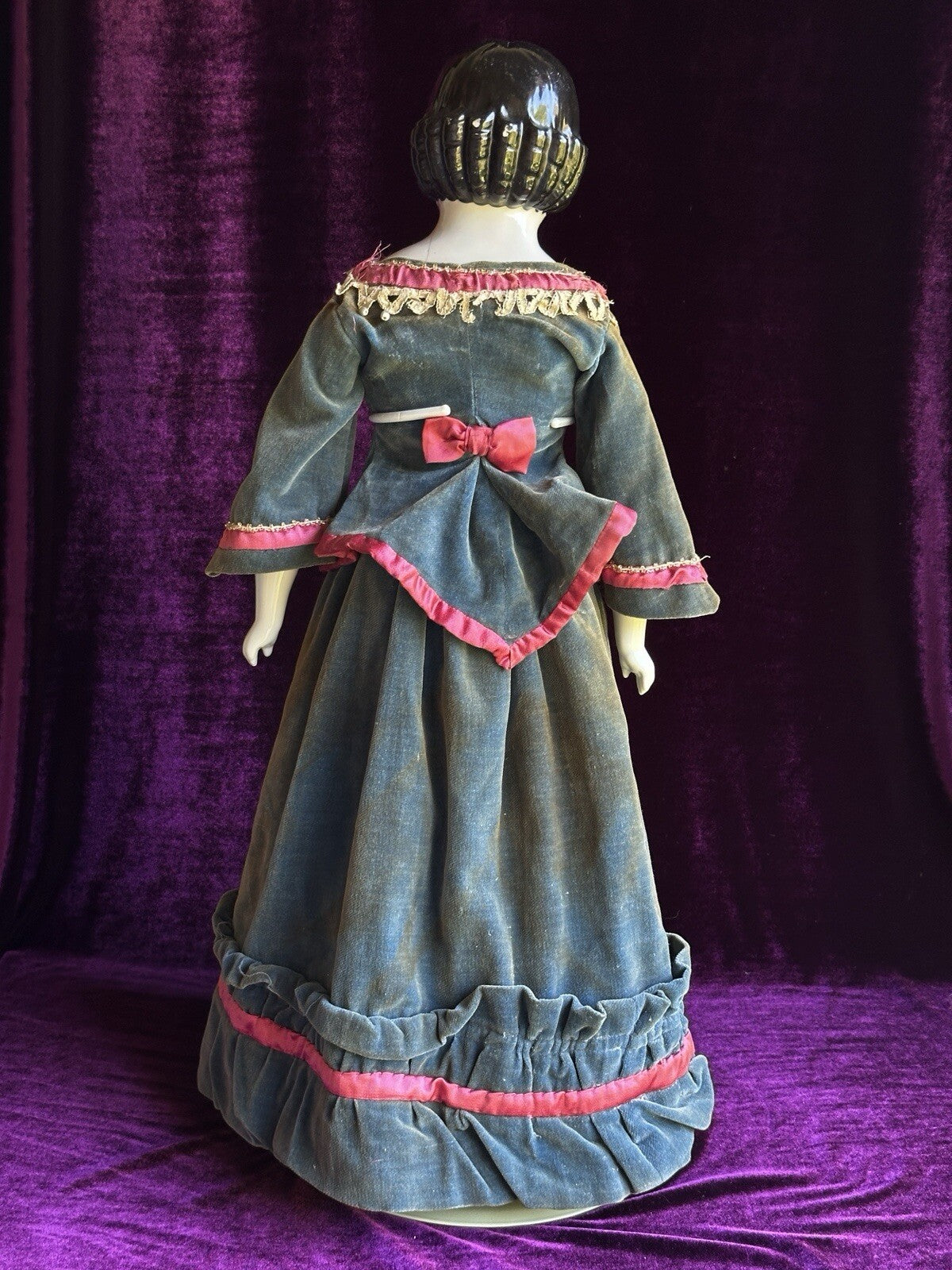 Large Antique German 25” Covered Wagon China Shoulder Head Doll