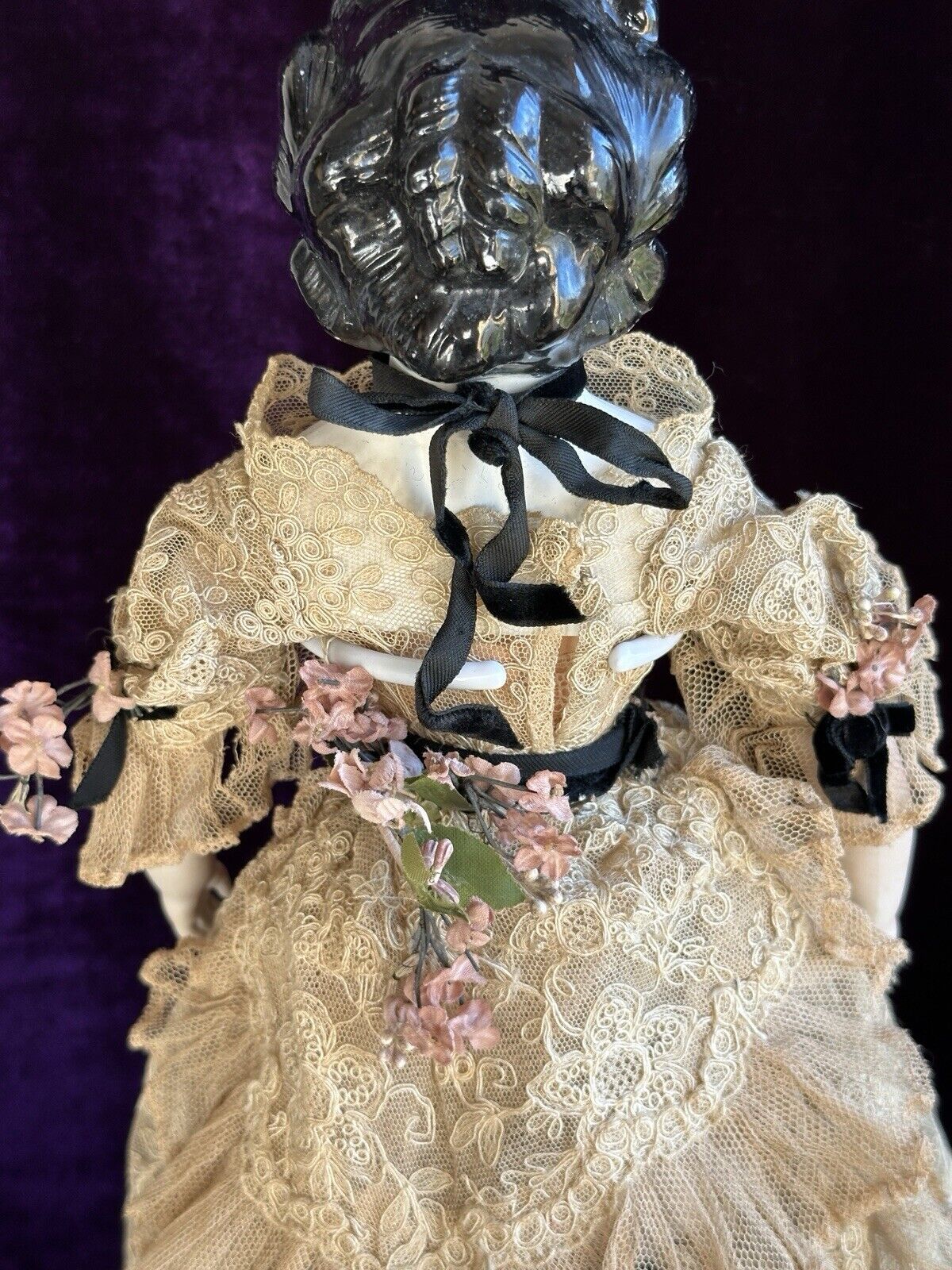 Rare Antique German 17.5” Countess Dagmar Style Brunette China Head Doll