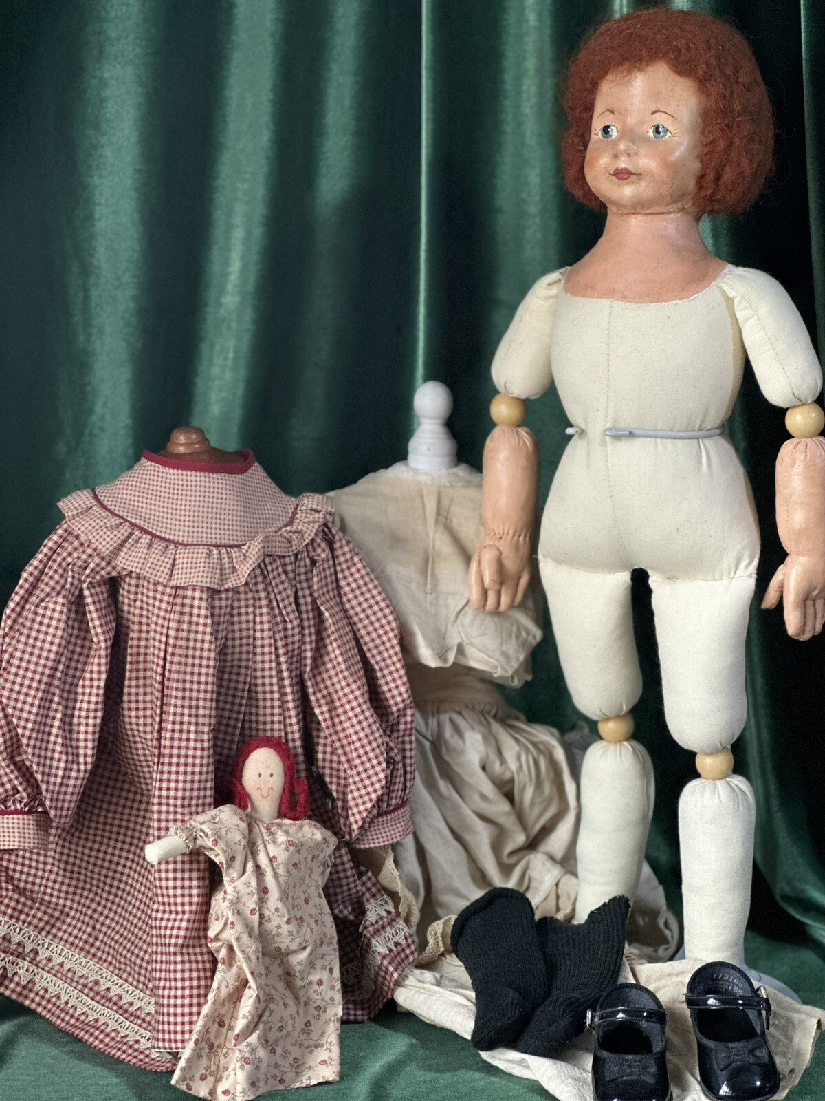 Artist 25” Doll Handmade Oil Painting Over Cloth/Fabric