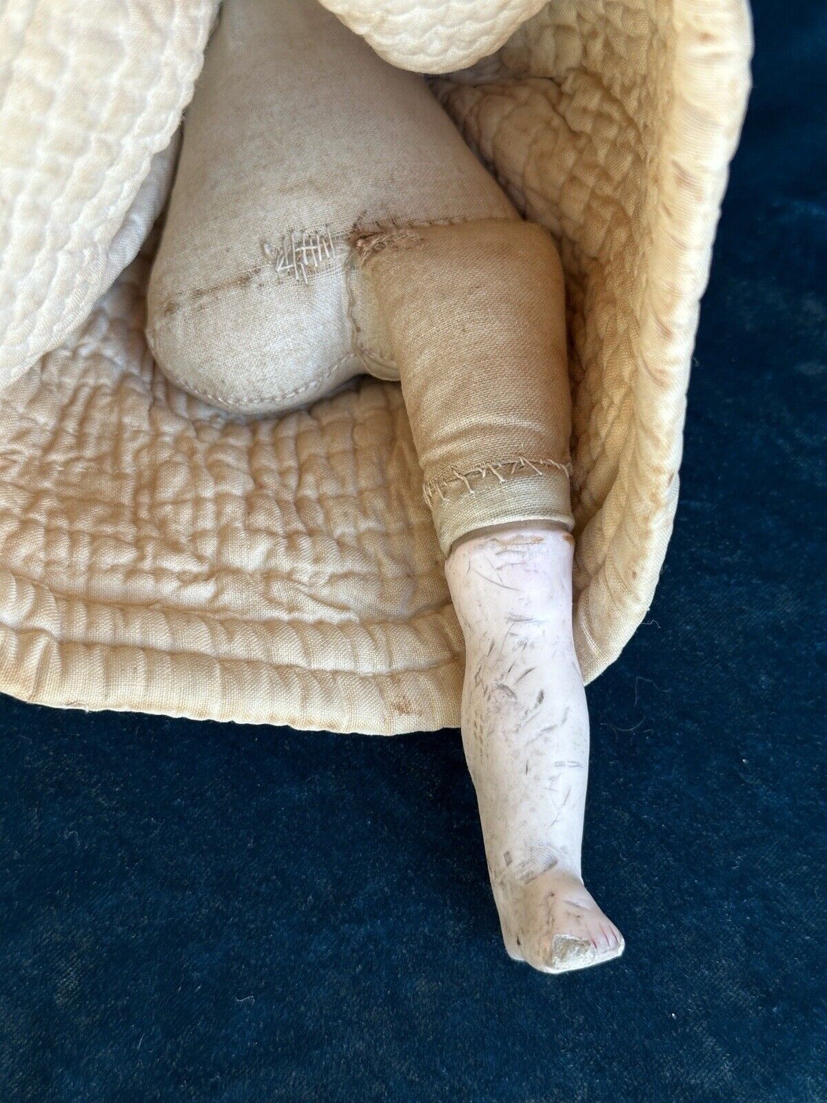 Antique German 12.5” Kestner (?) Wax Papier Mache Composition Child Doll