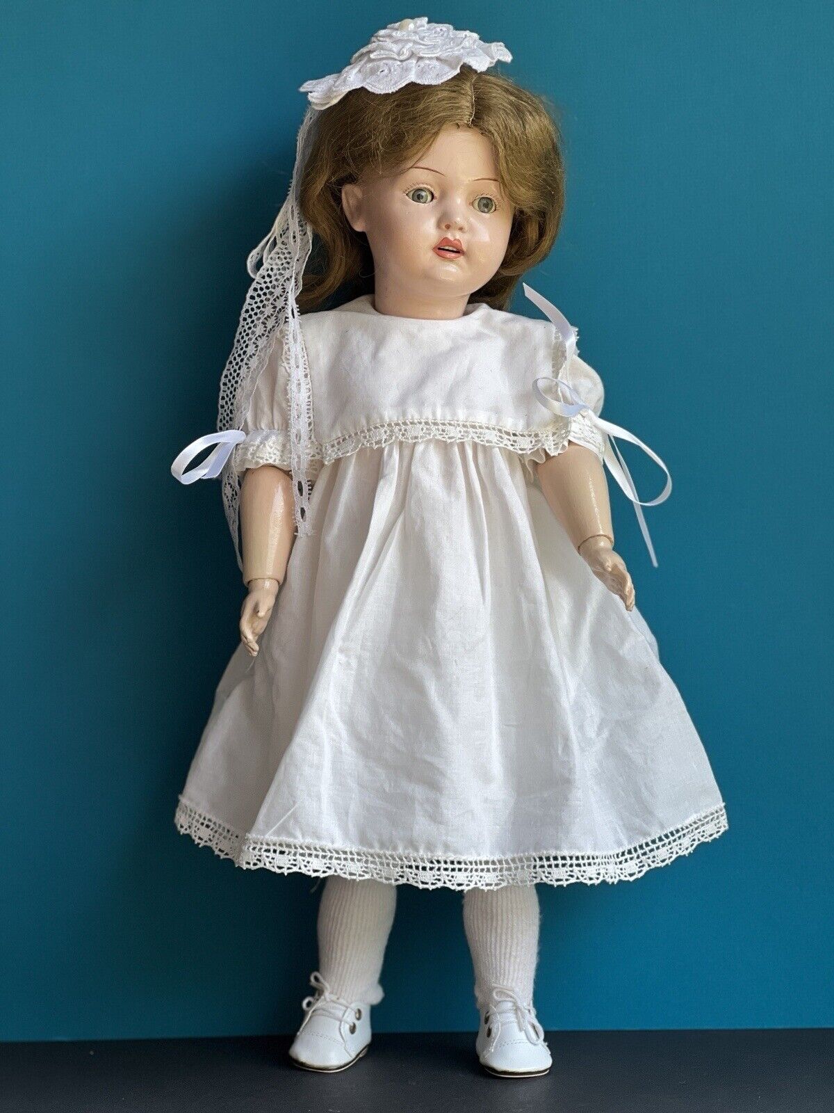 Rare Antique American 20” Composition Doll by F.A.M. Doll Company