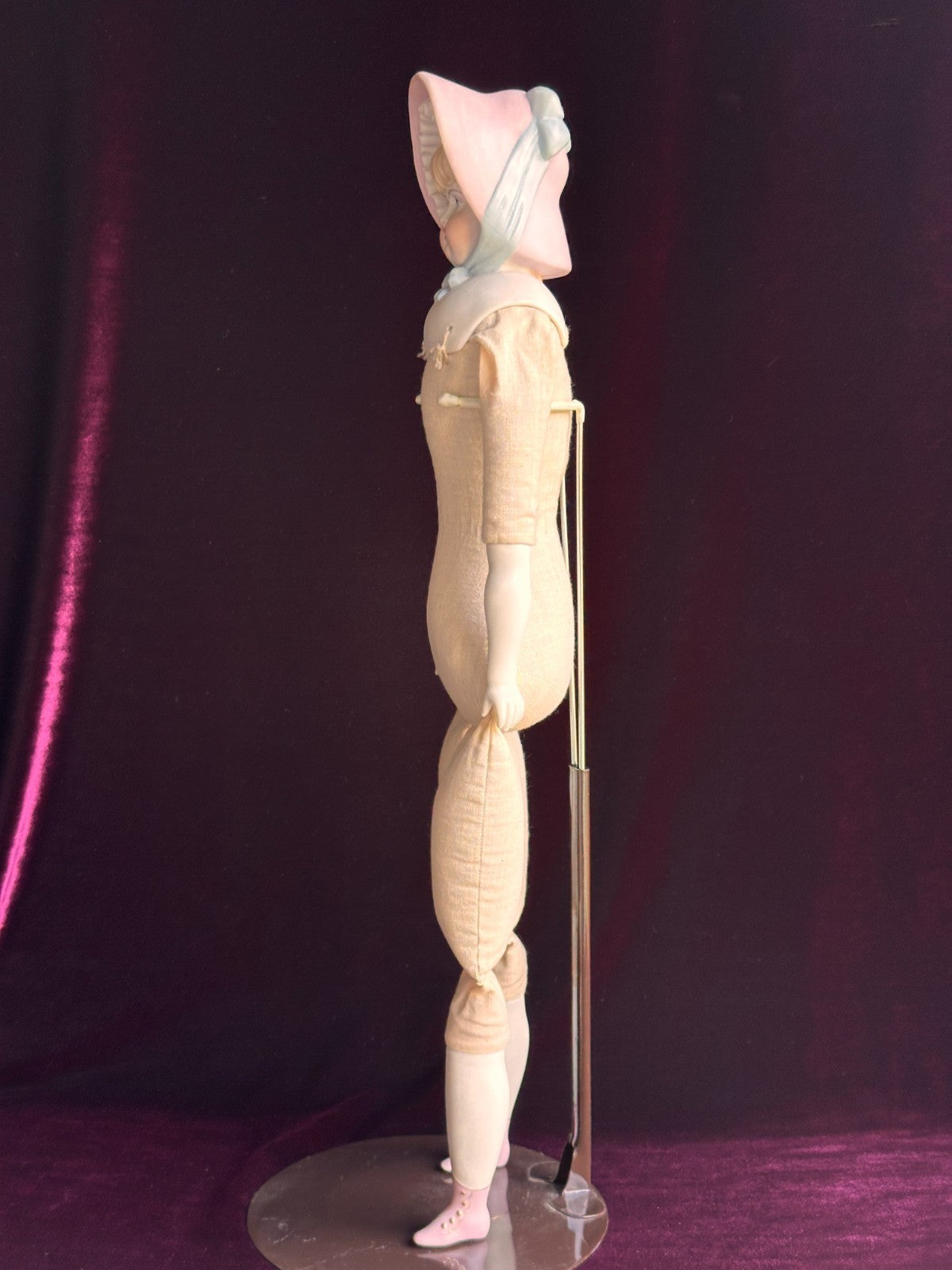 Vintage '59 21" Reproduction of Antique German Hertwig Parian Bonnet China Doll