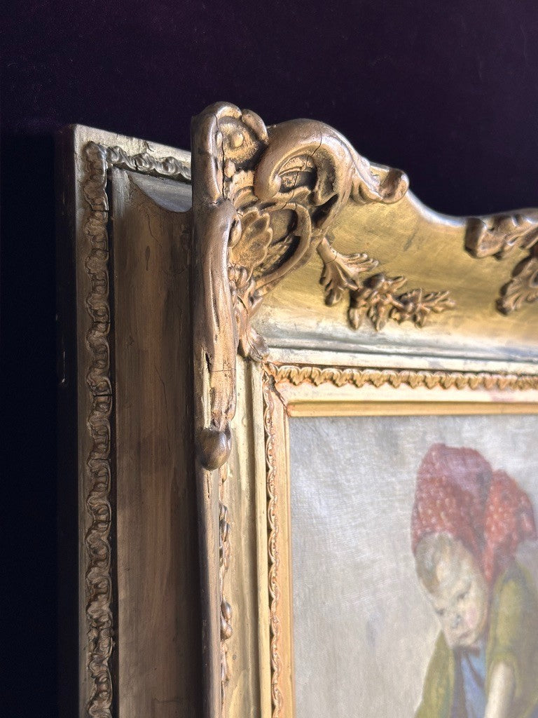 Ritta Boemm Oil Painting Käthe Kruse Dolls Signed Original Artwork in Gilt Frame