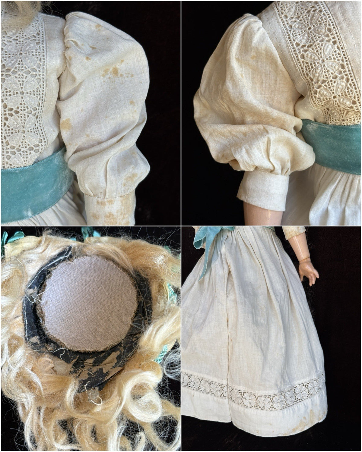 Antique German 25" Gebruder Kuhnlenz 165 Bisque Head Doll