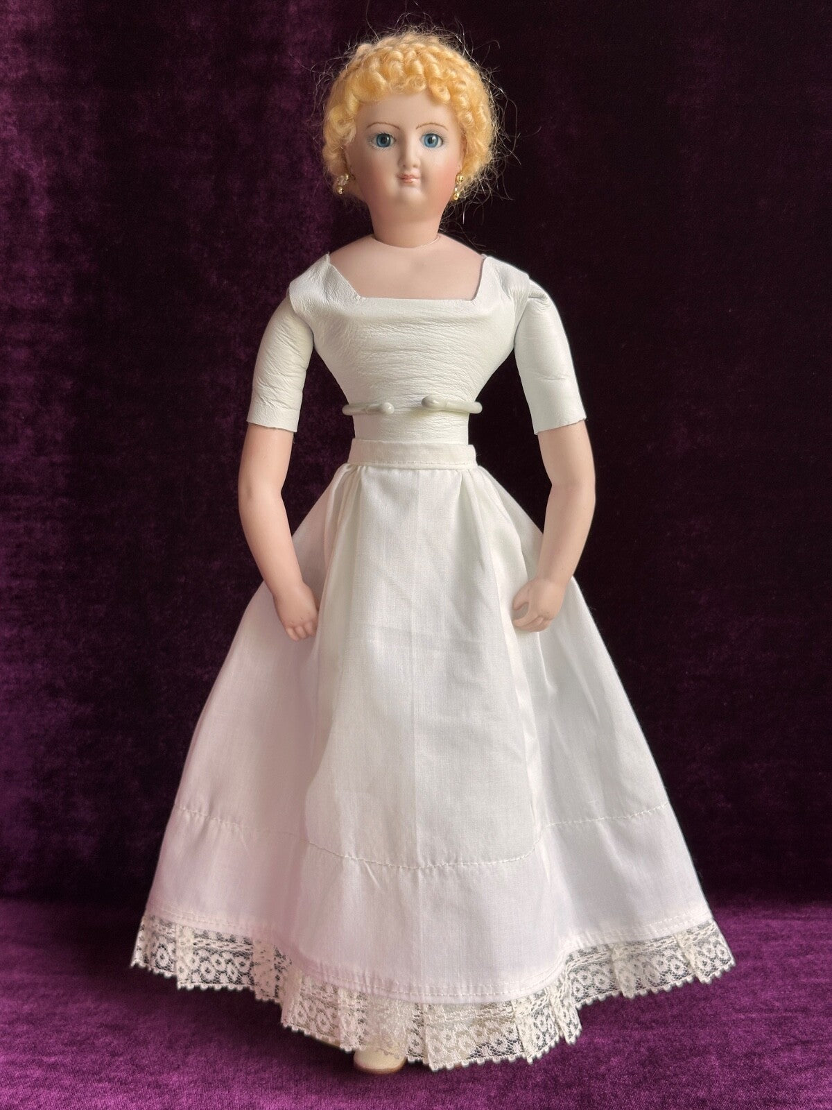 Porcelain 15.25” Reproduction of Antique French Smiling Bru Fashion Doll