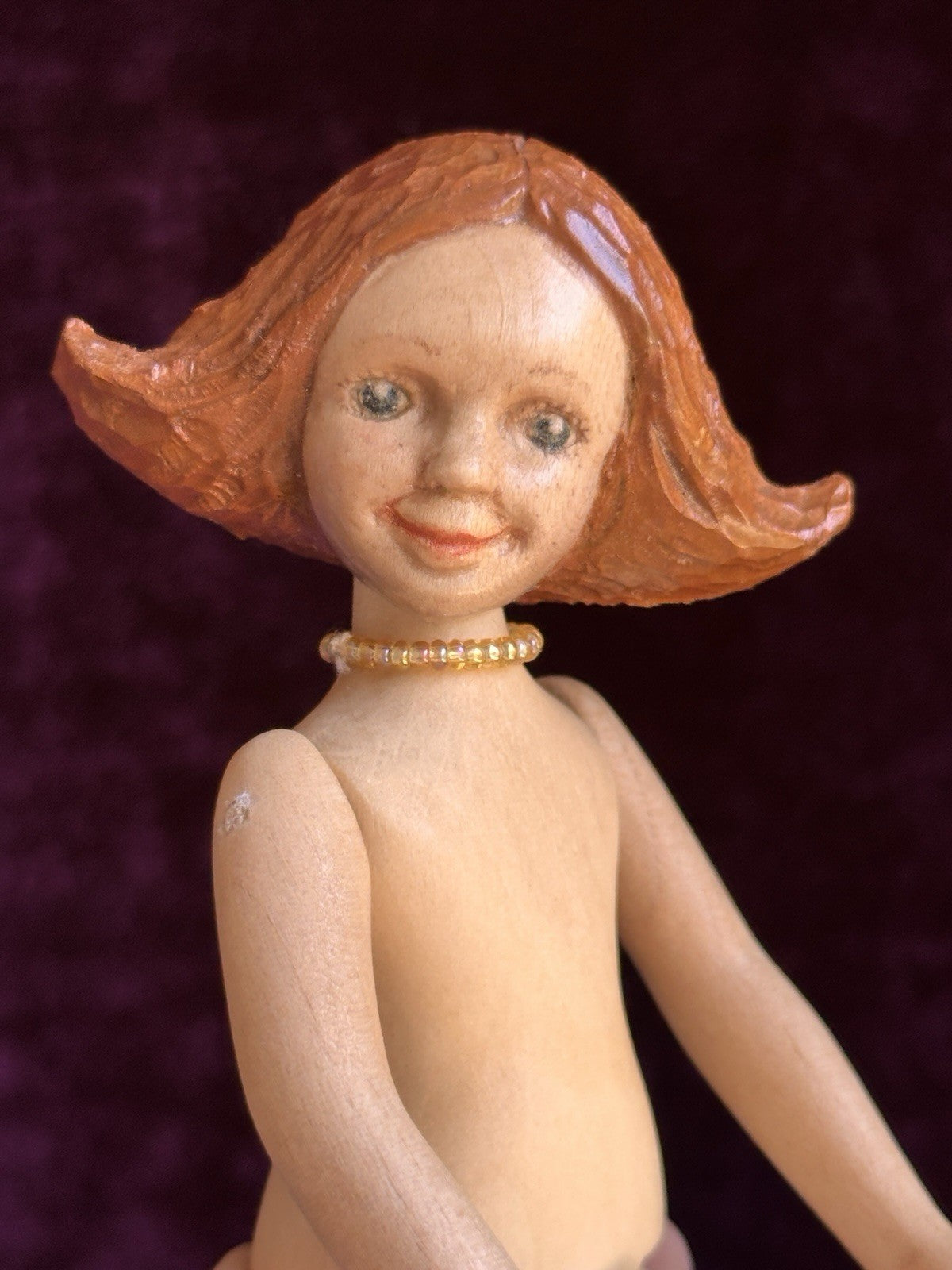 OOAK 6.5” Robert Raikes (?) Wood Hand Carved Signed Hitty Friend Doll