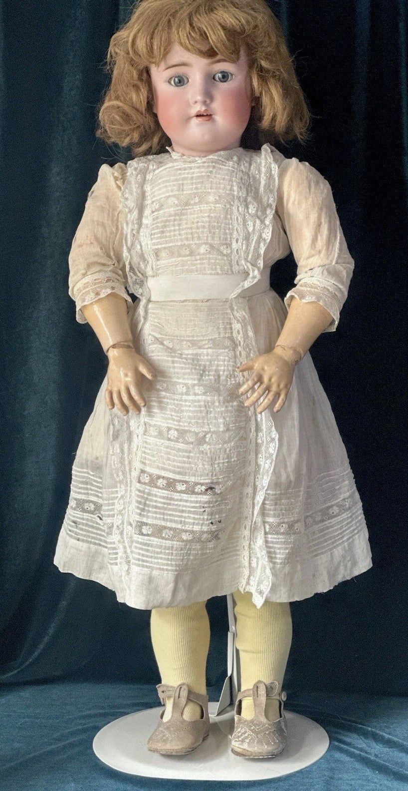 Antique German Handwerck Simon Halbig 28” Doll Bisque Head Composition Body