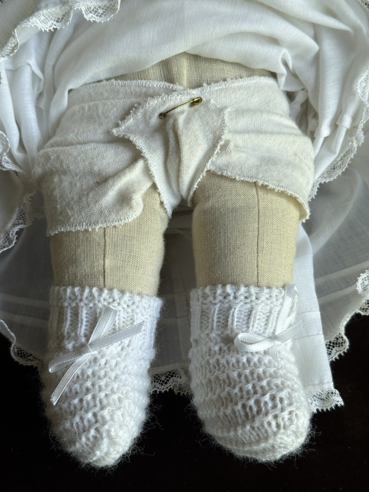 2 Rare Antique American Character Teenie Weenie Composition Cloth Baby Dolls