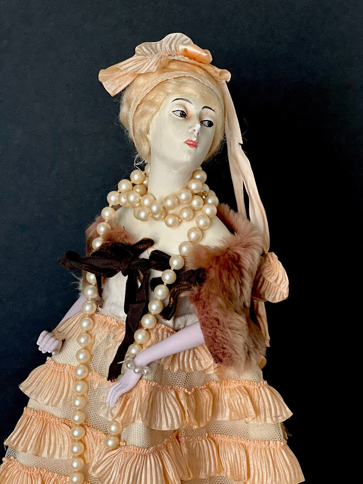 Antique Art Deco French (?) Chalkware Boudoir Lamp Doll