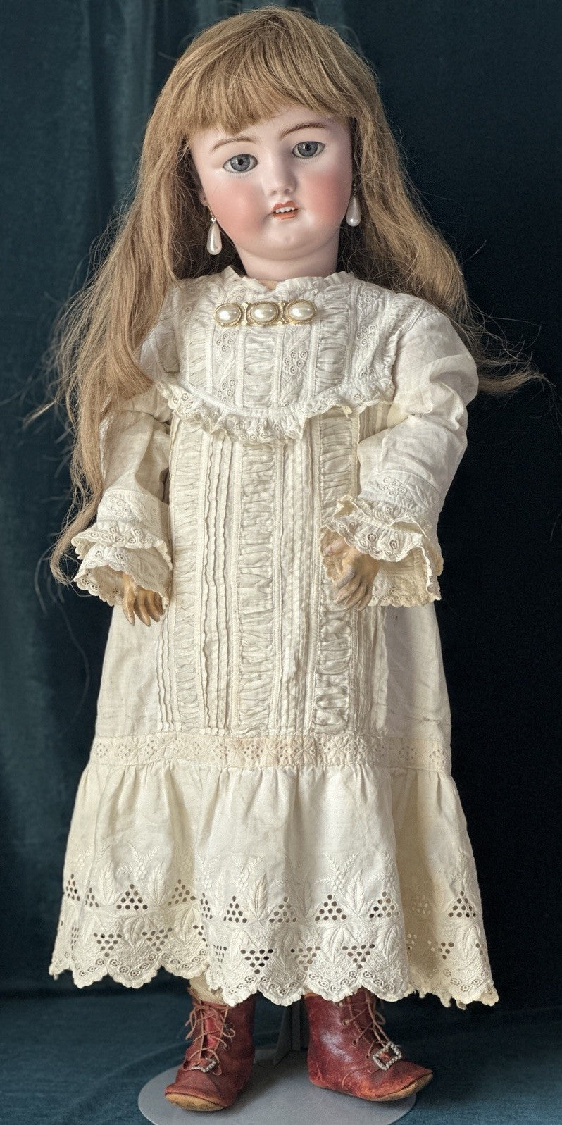 Antique German Simon Halbig and C.M. Bergmann Bisque Head 28” Doll