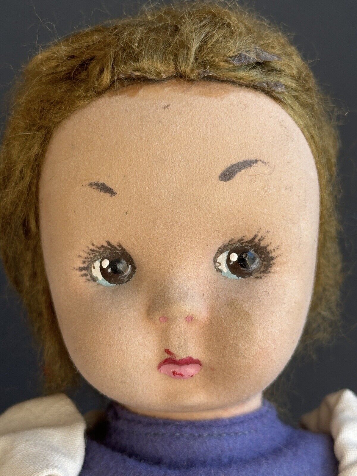 Vintage Italian 11” Lenci BC Model Cloth Felt Girl Doll