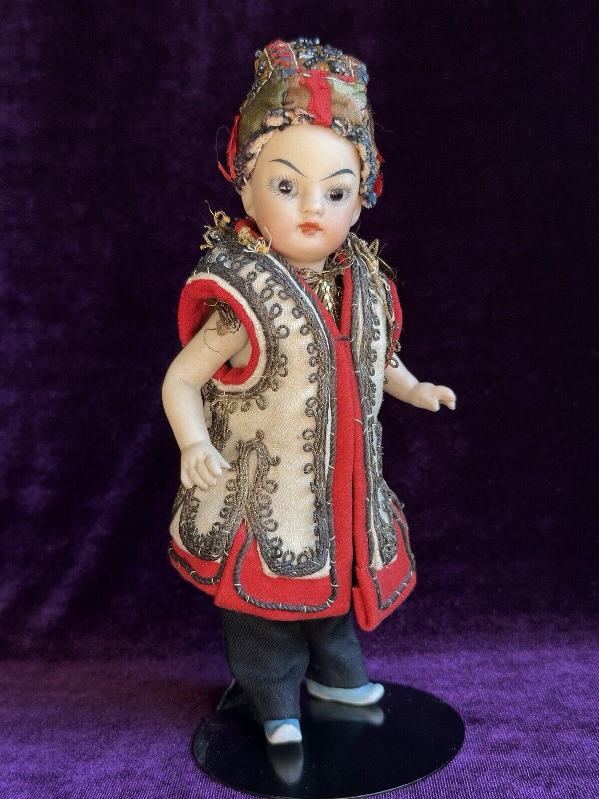 Antique German 6.75” Simon Halbig Asian All Bisque Oriental Boy Doll