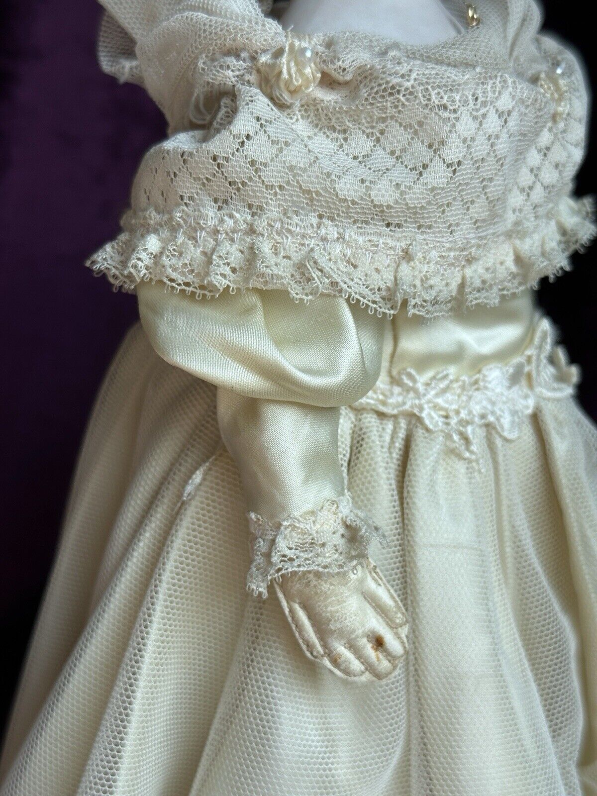 Rare Antique German 15” Parian China Bisque Shoulder Head Fashion Doll