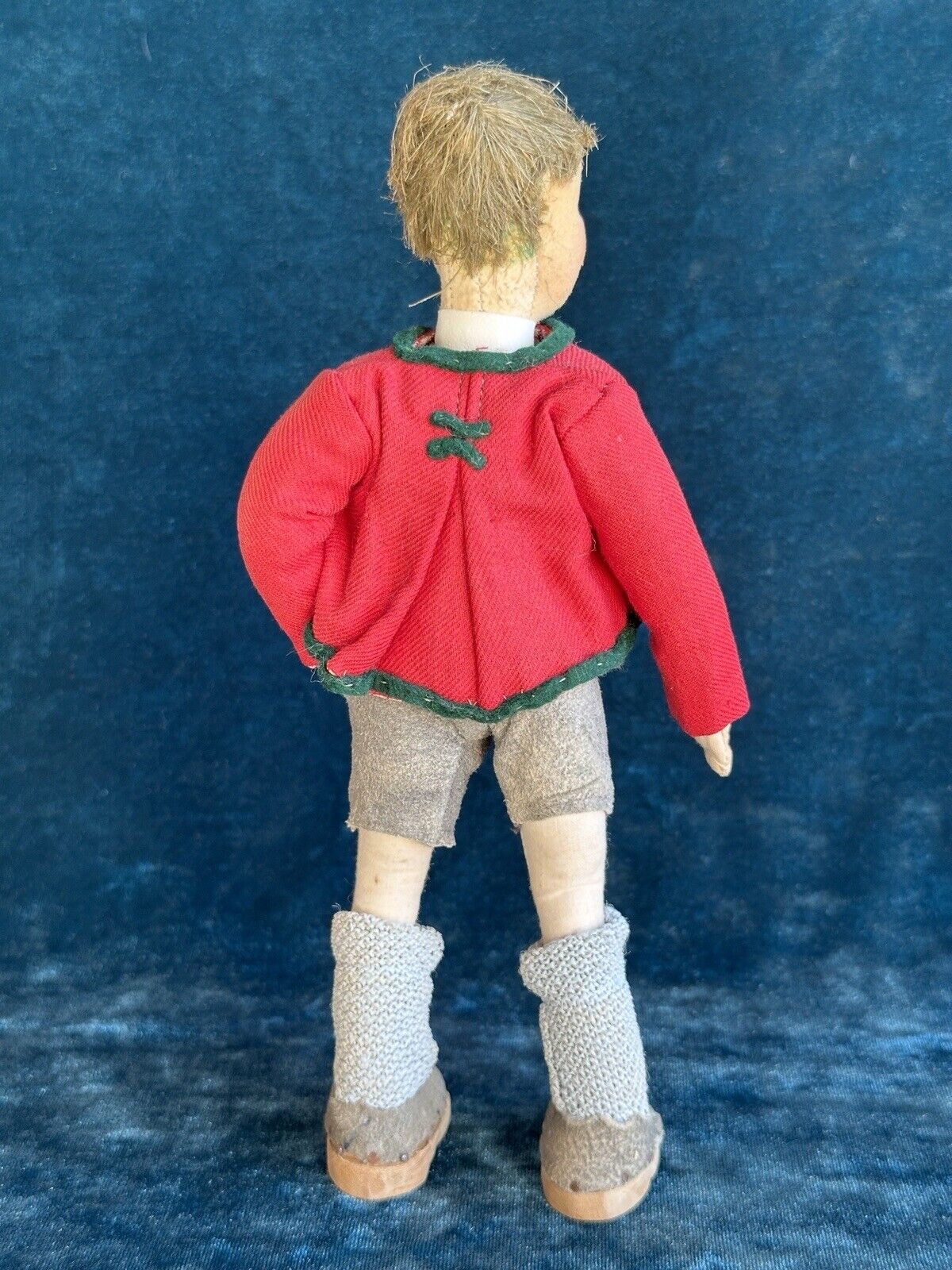 Unidentified Vintage (?) 8.5” Cloth Leather Boy Doll