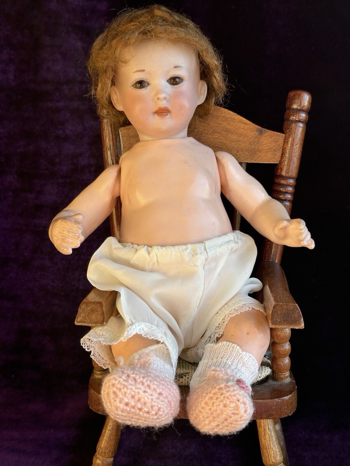 Rare Antique German 9.5” Armand Marseille 590 Bisque Head Baby Doll