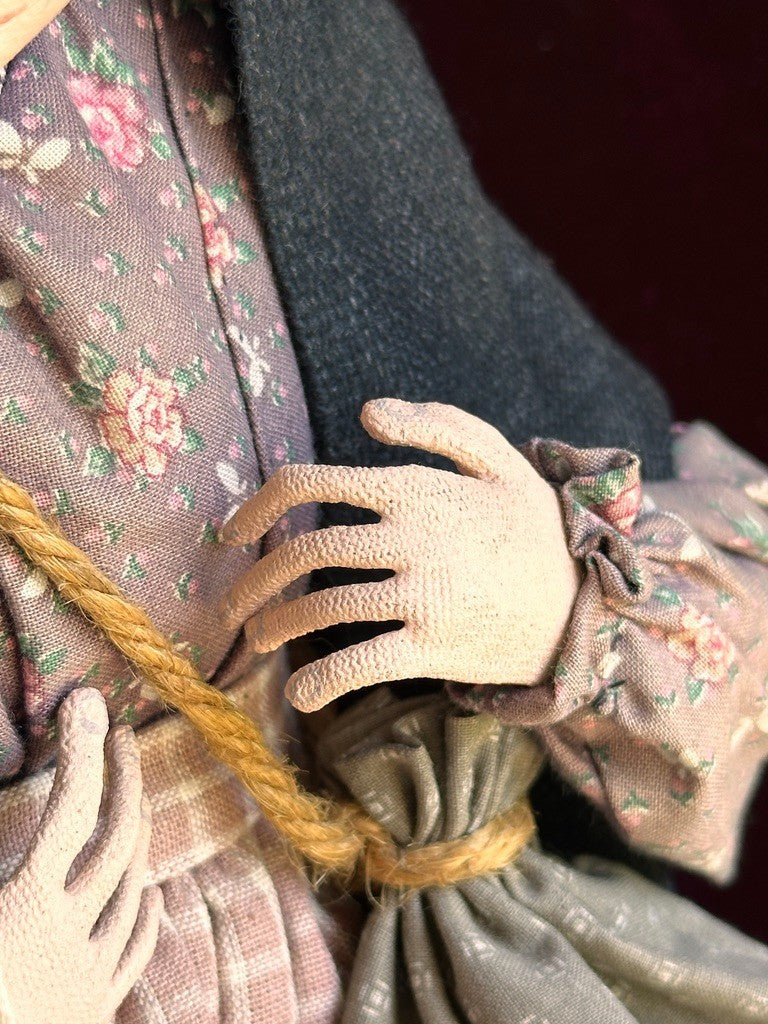 Vintage NIADA Artist Ellen Turner Cloth Painted Handmade 18.5” Doll with Tag