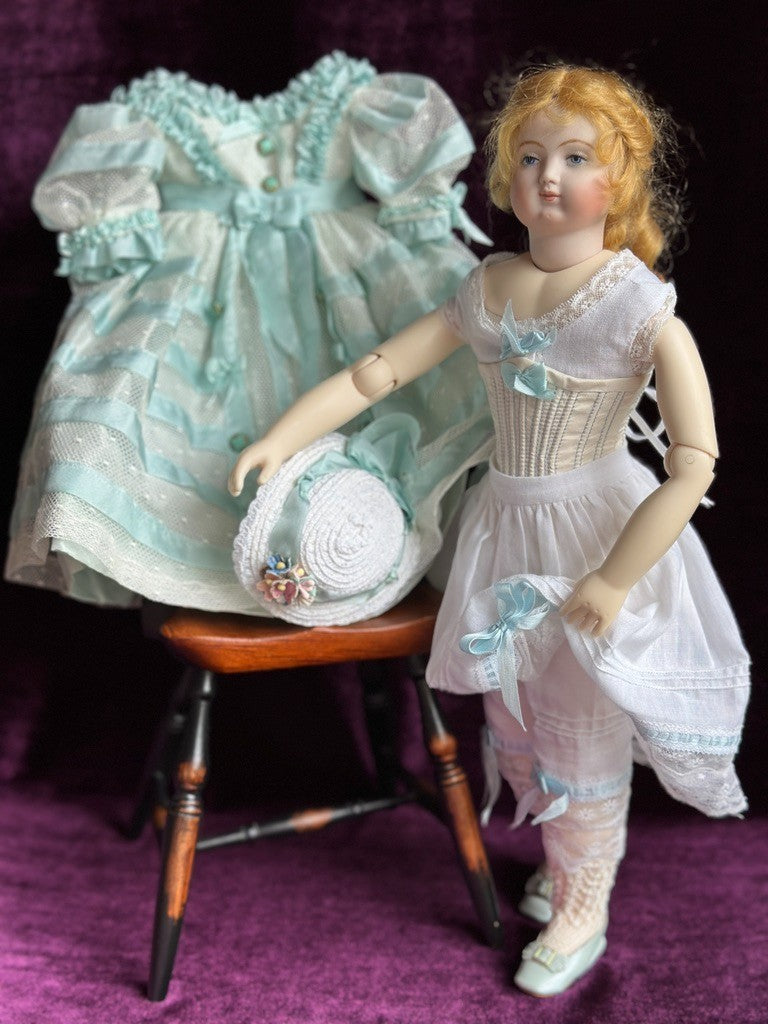 Collectible 15” Porcelain Reproduction of Antique French Huret Fashion Doll