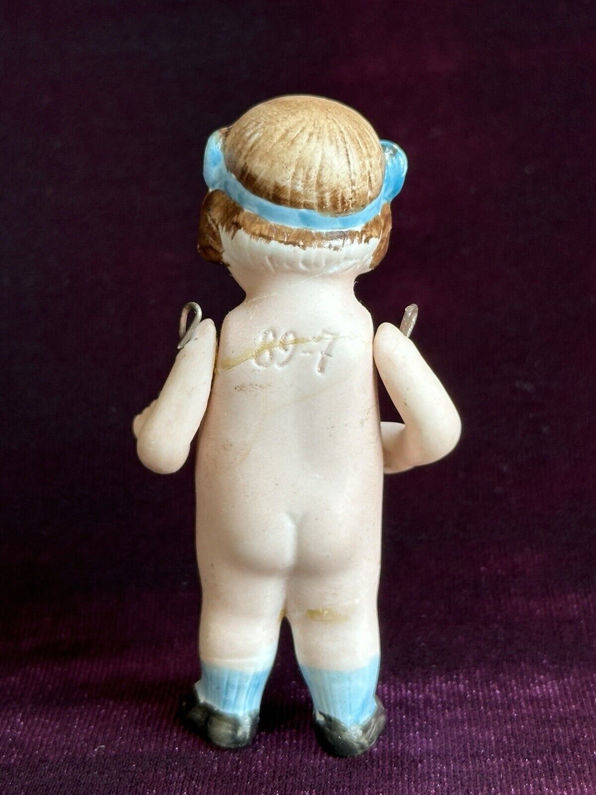 Antique German 2.75” Miniature All Bisque Googly Eyes 89-7 Character Doll