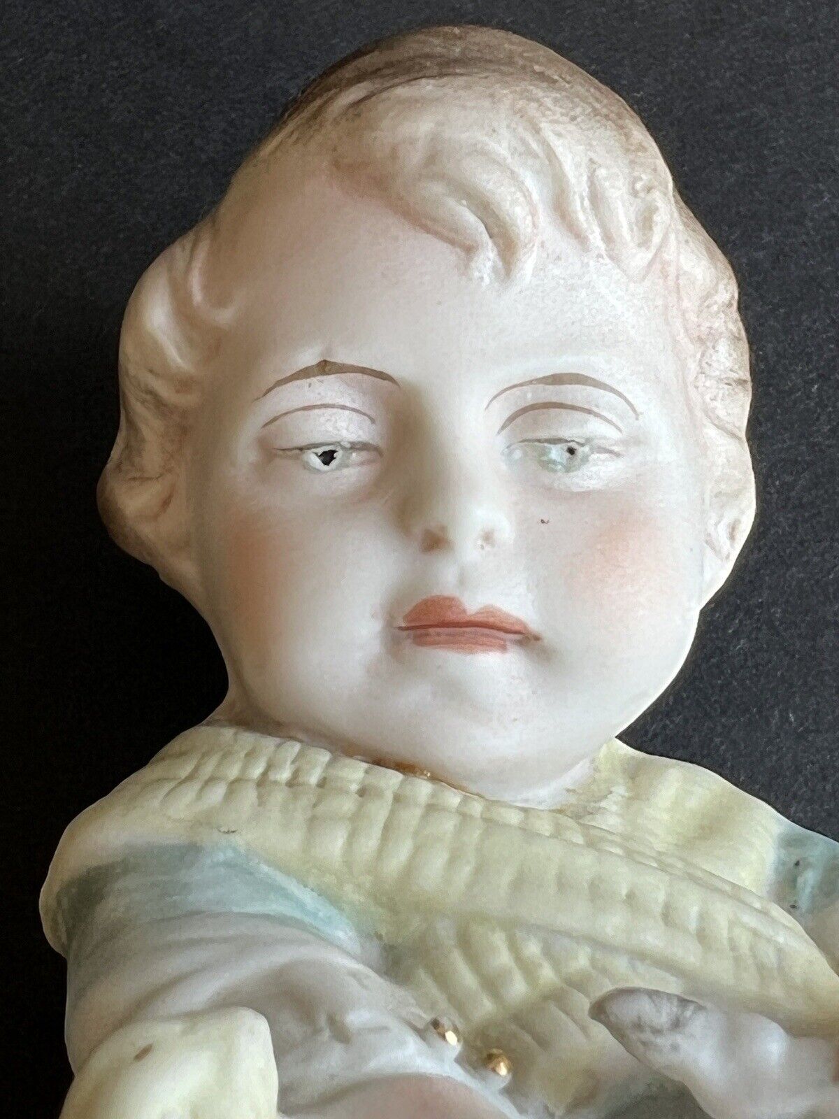 Antique German Gebruder Heubach (?) Unmarked Bisque Boy Figurine