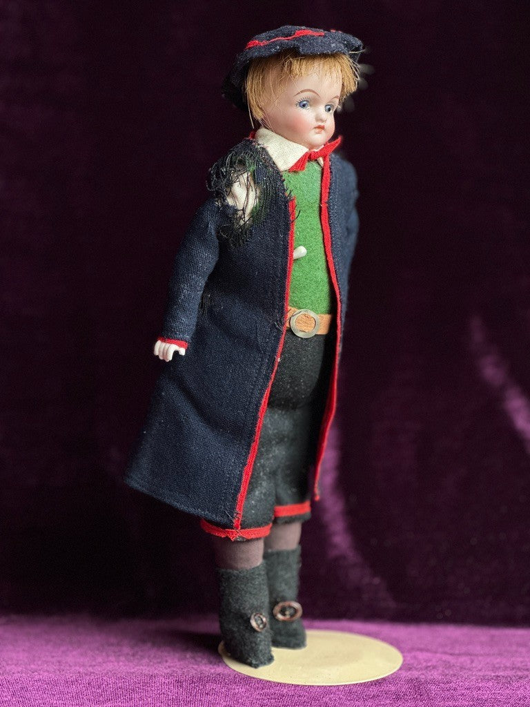 Antique German 10" Kling Bisque Shoulder Head Boy Doll