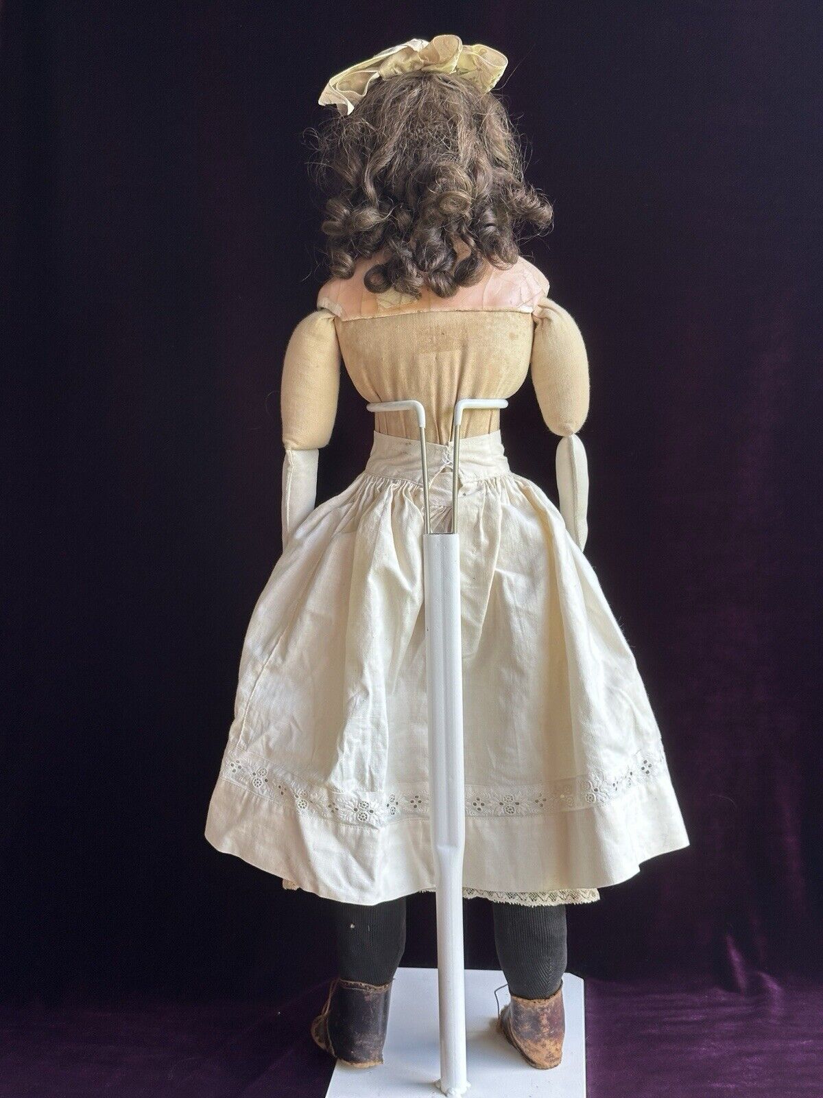 Antique English (?) Mad Alice 24” Wax Shoulder Head Victorian Doll