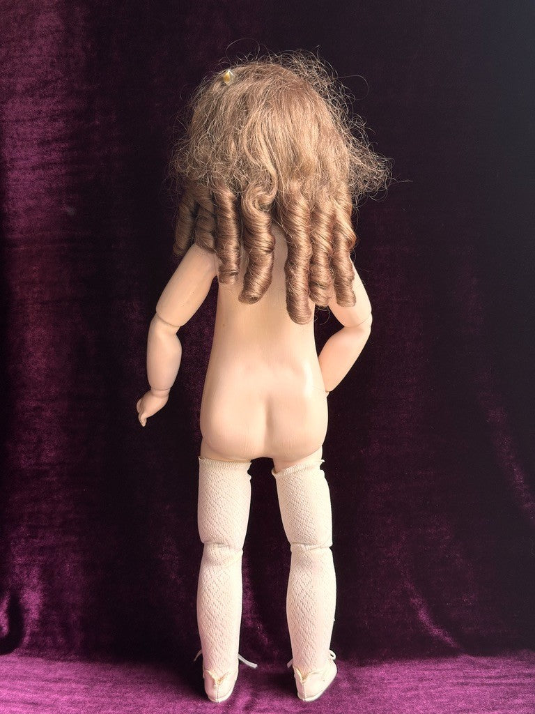 Porcelain Composition 24” Reproduction of Antique French Jumeau Doll with Tag