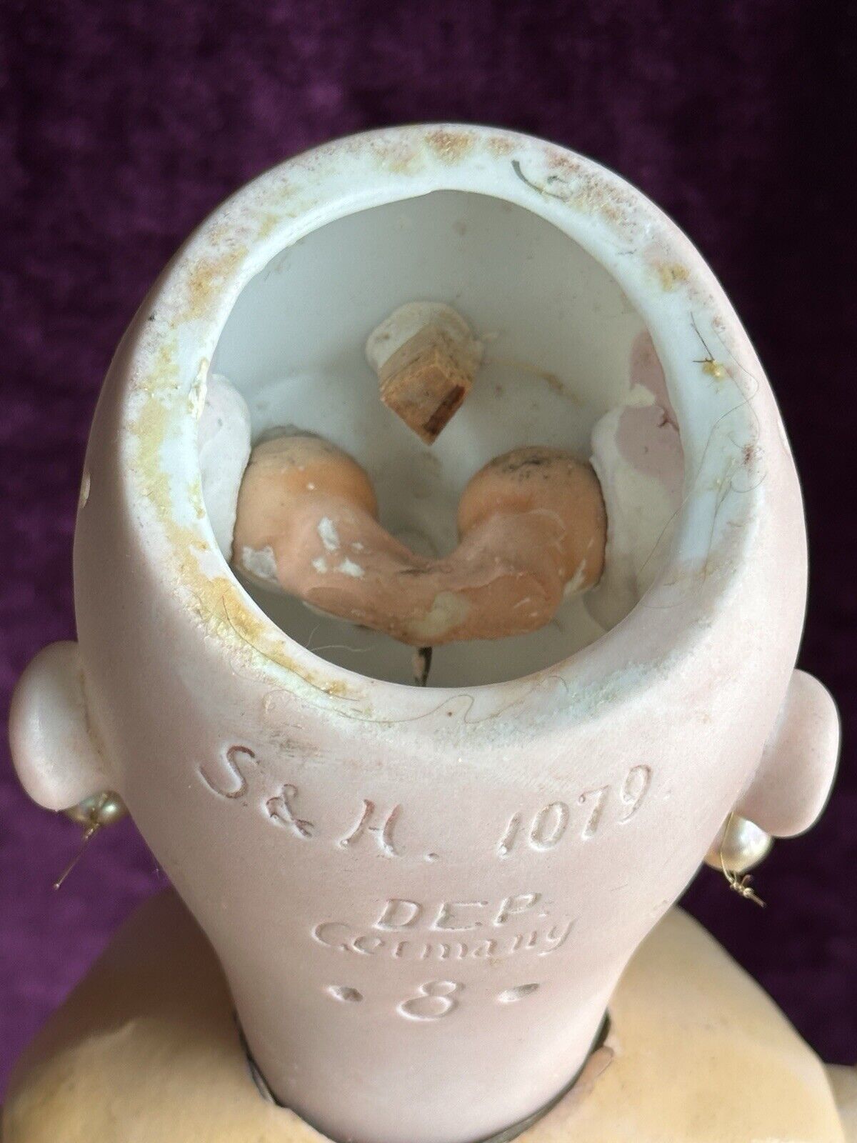 Antique German 20” Simon Halbig 1079 Dep Bisque Head Doll