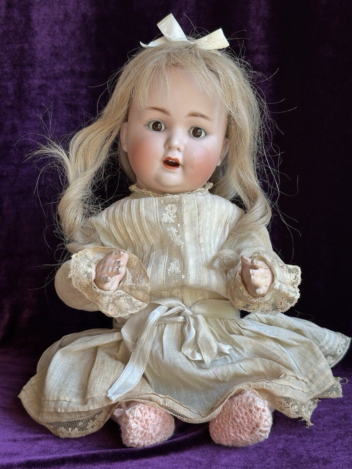 Antique German 16" Schuetzmeister & Quendt 201 Bisque Head Baby Doll