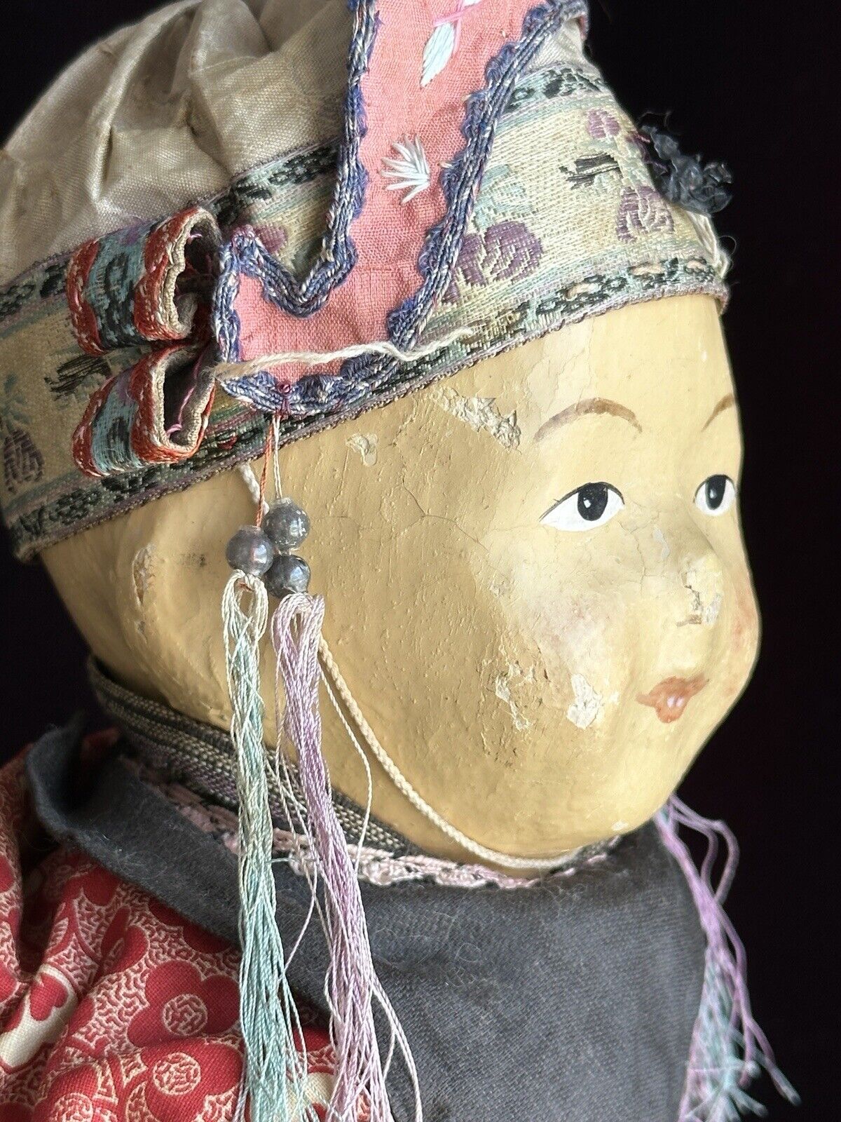 Antique Chinese Oil Painted Martha Chase Style FIve Finger Ching Mission Doll