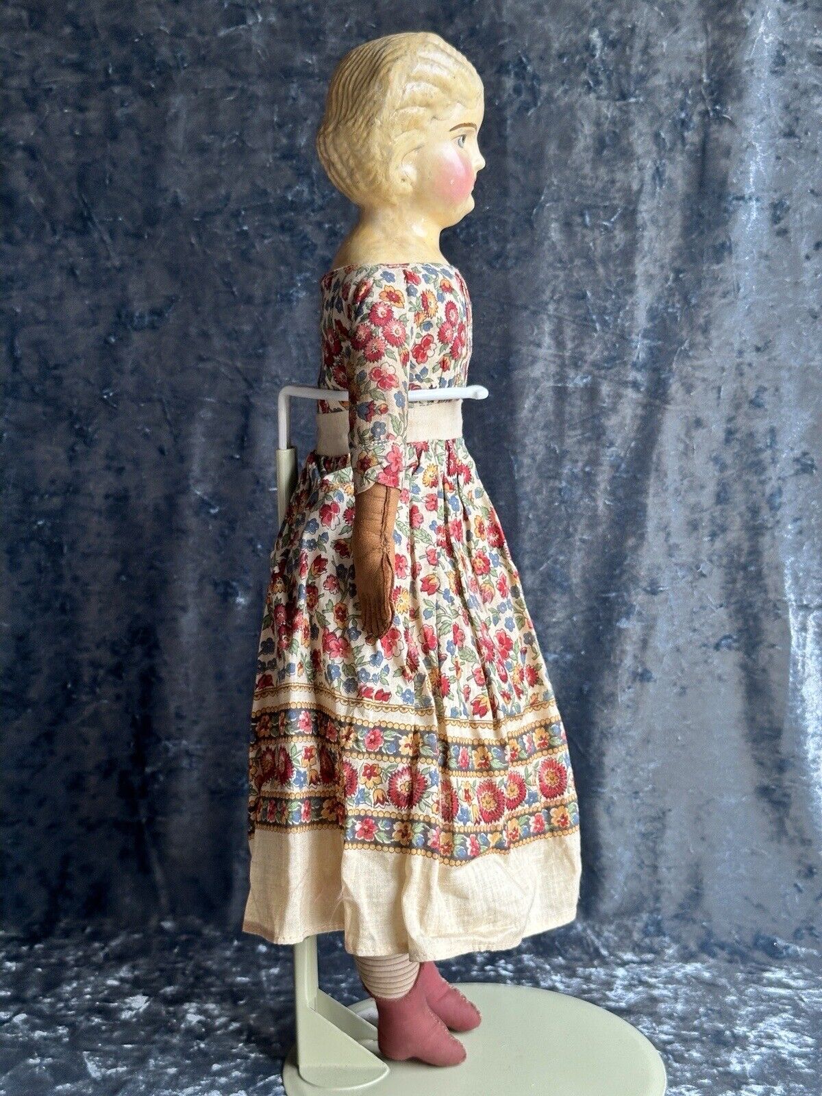 Antique German (?) Dressel (?) 20” Papier Mache Fashion Lady Doll