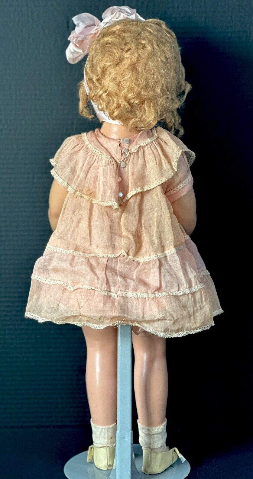 Vintage Unmarked Eegee Shirley Temple Look-alike 27” Composition Doll