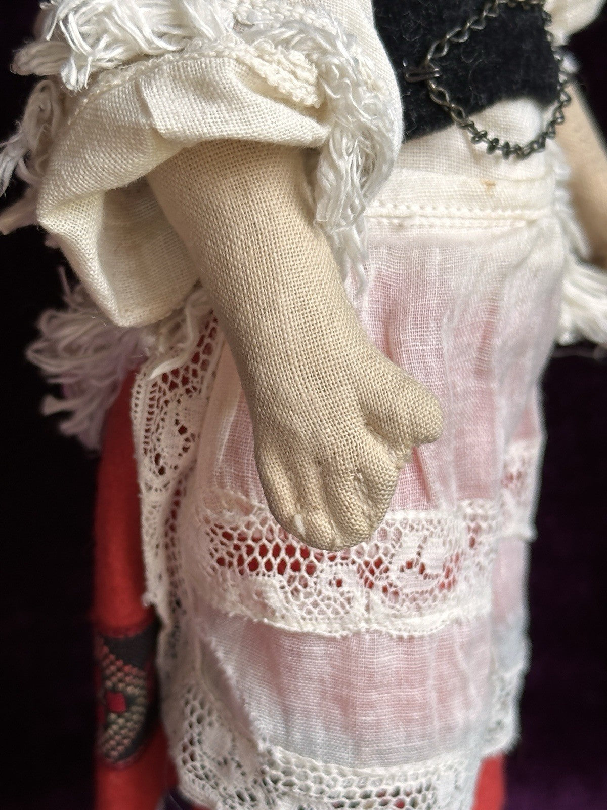 Lot of 2 Antique German 10” Gebruder Bing Cloth Boy and Girl Dolls