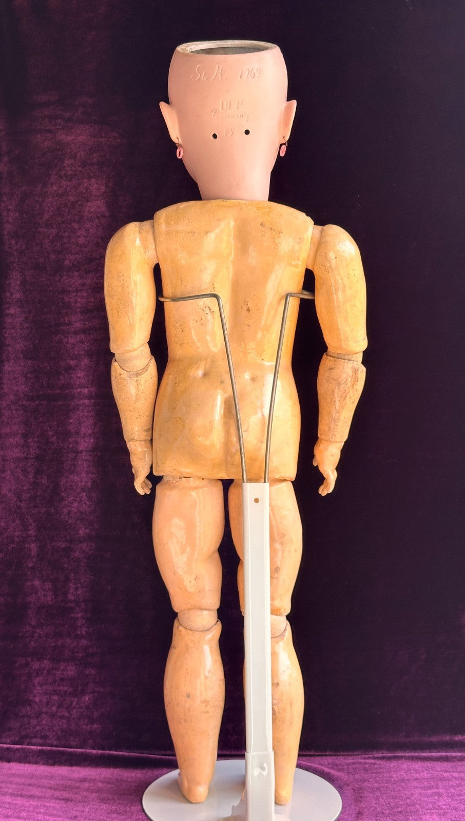 Rare Large Antique German 30" Simon Halbig 1269 Dep Bisque Head Doll