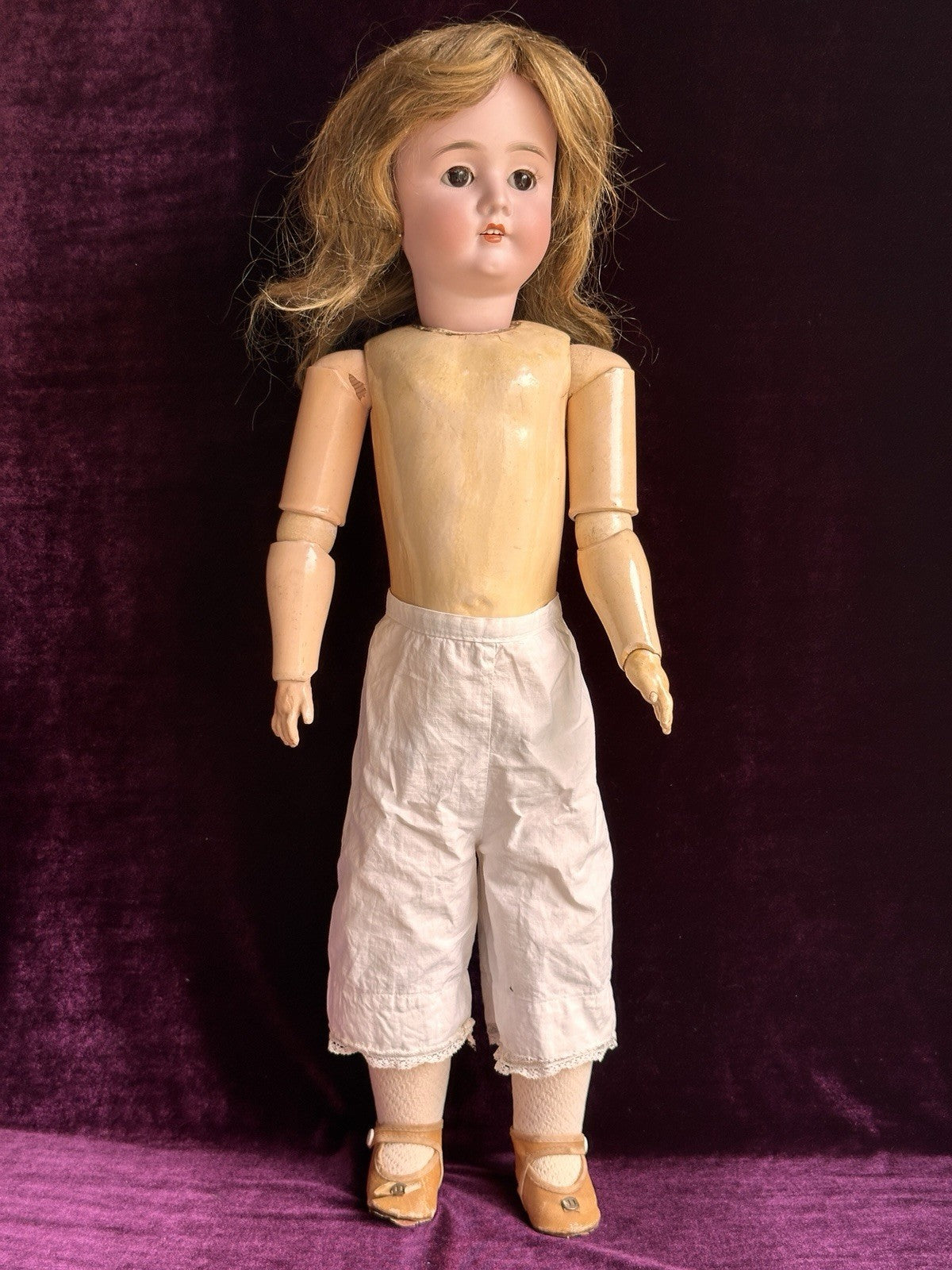 Antique German 24” Hamburger & Co. Viola Bisque Head Doll
