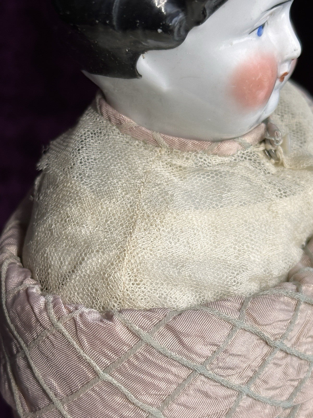 Antique German 18.5” Butterfly China Head Fashion Lady Doll