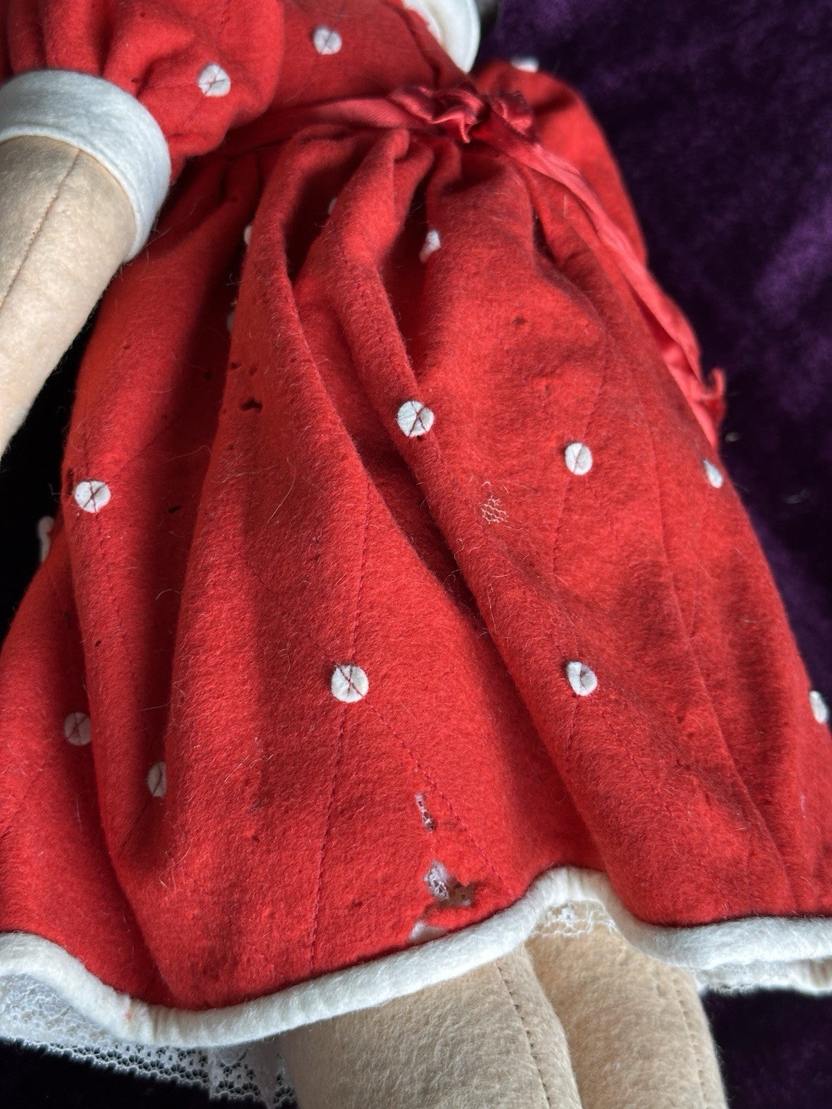 Vintage 19” Italian 1980’s Lenci Brunilde Felt Cloth Doll
