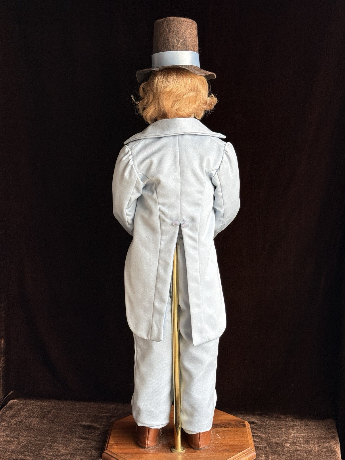 OOAK Large Artist Made Porcelain Victorian Gentleman Doll with Stand