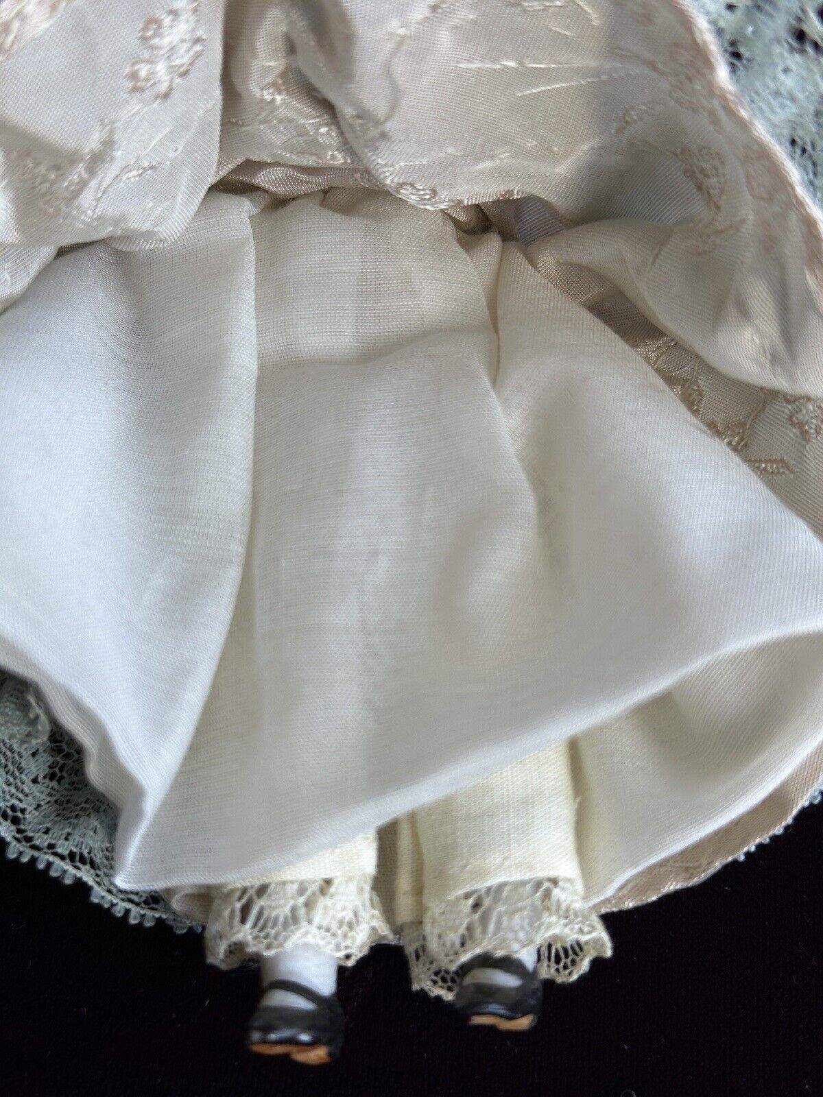 Antique German Miniature Dollhouse 6.25” Bisque Head Parian Female Doll with Bun