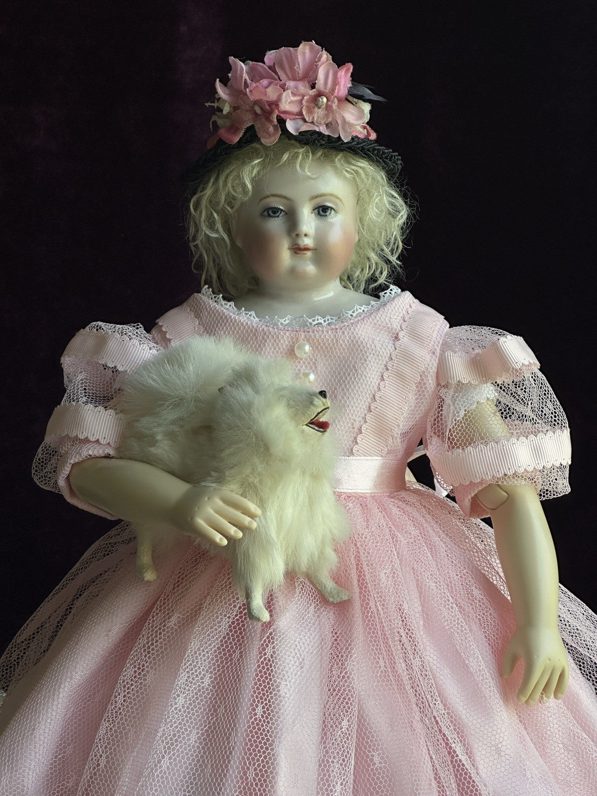Collectible Porcelain Reproduction of Antique French Huret China Fashion Doll