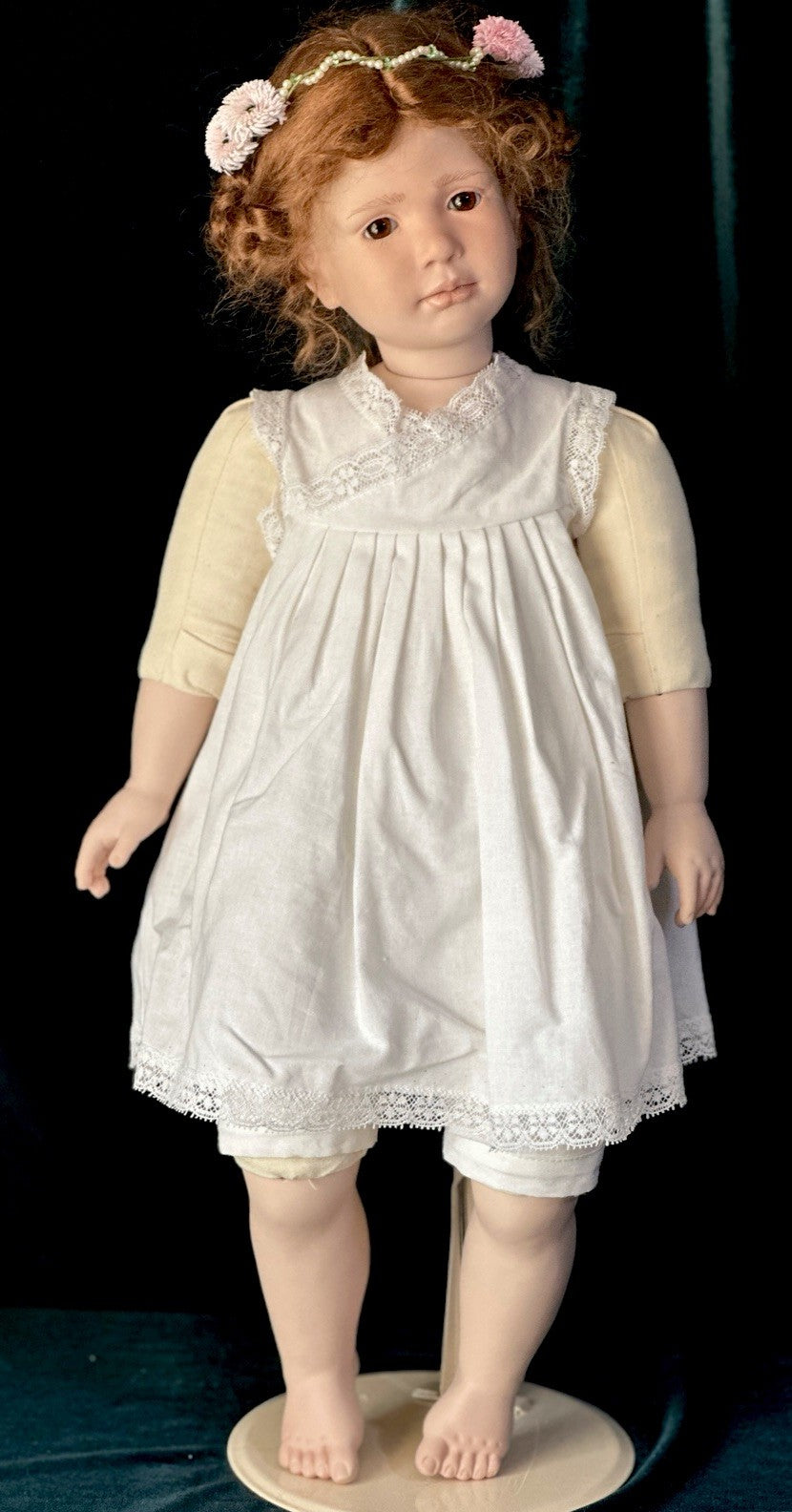 Collectible Artist 22” Porcelain Doll “Moni” by Ruth Treffeisen LE 1/100 COA