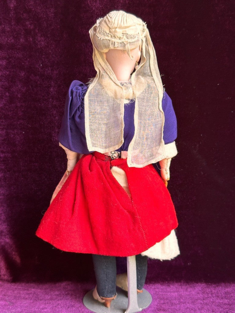 Rare Antique French Petite 11" Jumeau (?) Bisque Head Regional Fashion Doll