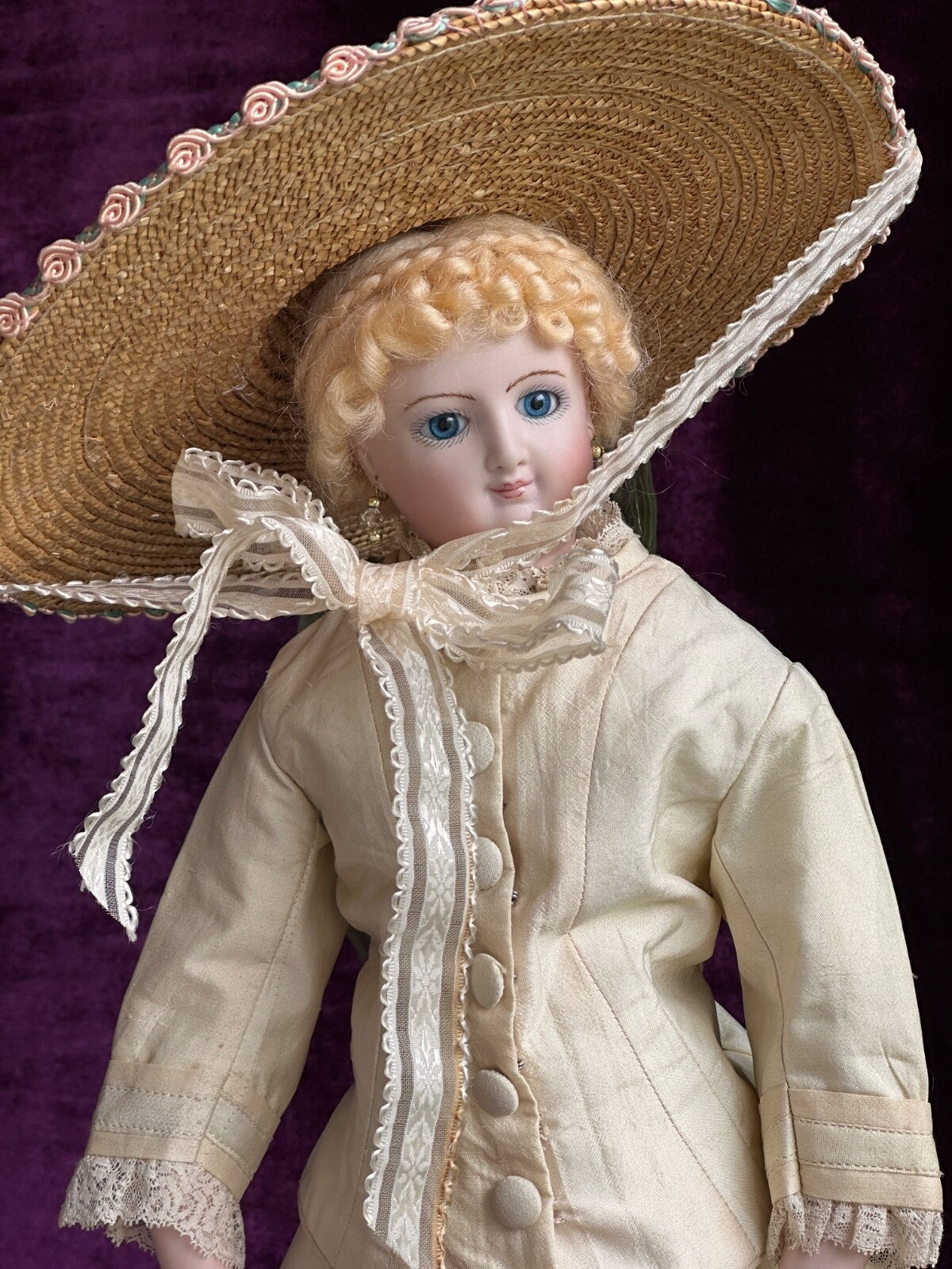 Porcelain 15.25” Reproduction of Antique French Smiling Bru Fashion Doll