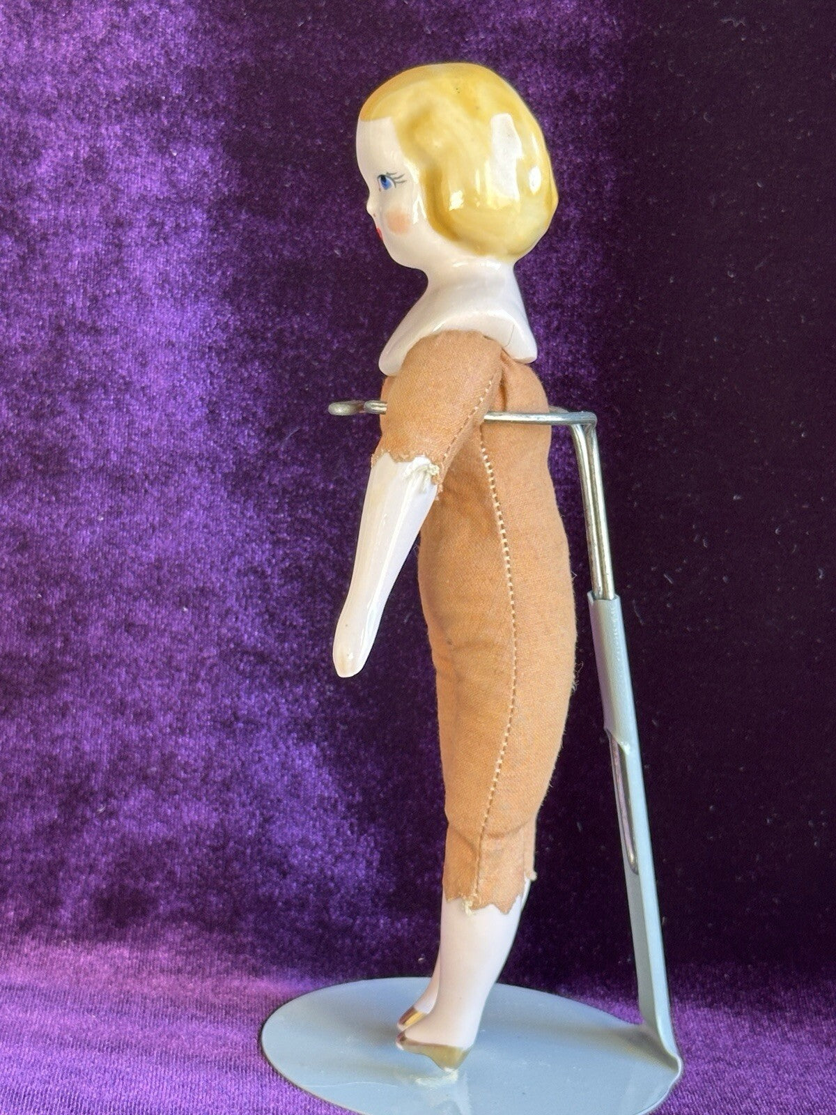 Vintage 7” Ruth Gibbs Porcelain Blonde China Head Doll