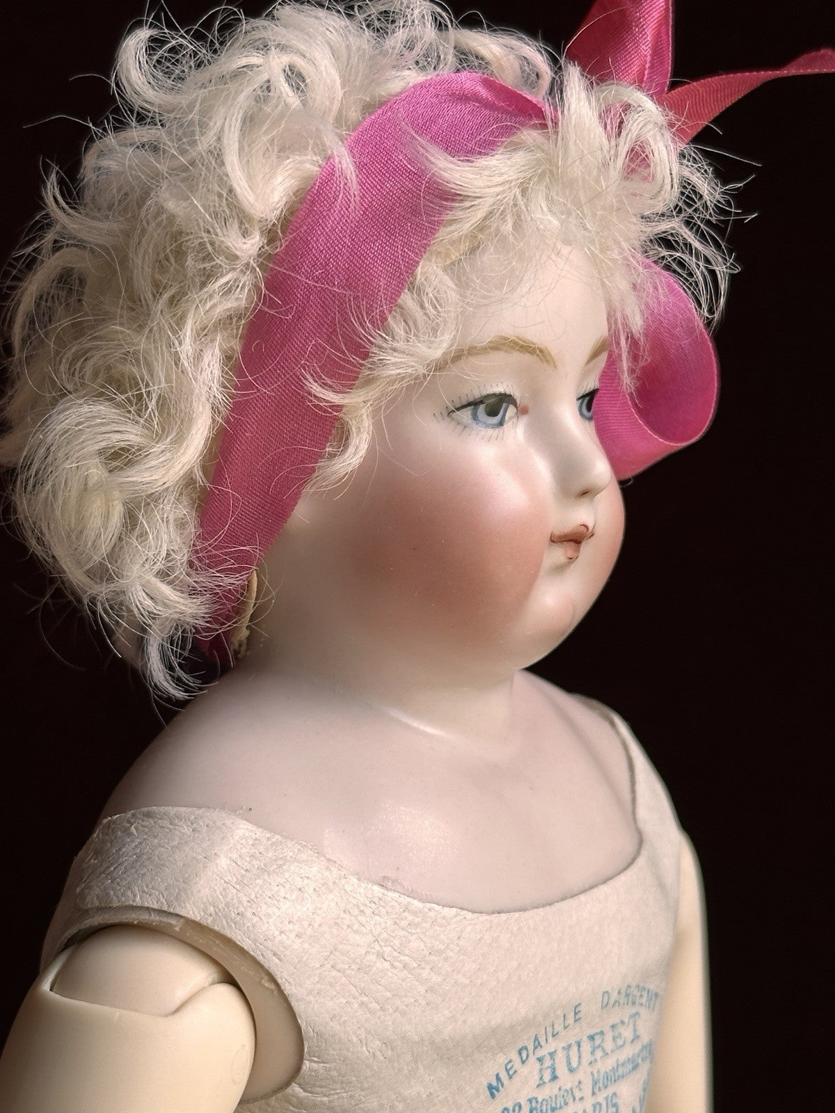 Collectible 15.5” Porcelain Repro of Antique French Huret China Fashion Doll