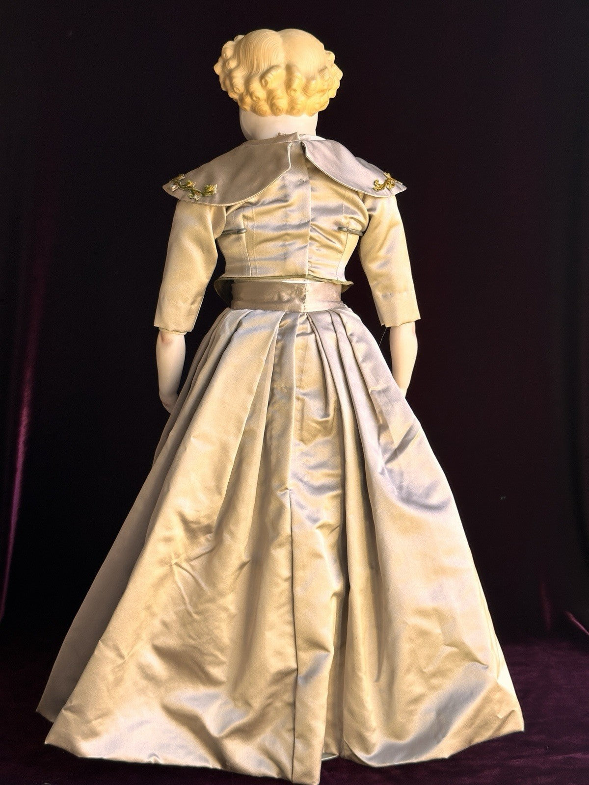 Large Antique German 26” ABG (?) Bisque Parian China Fashion Doll w/ Glass Eyes