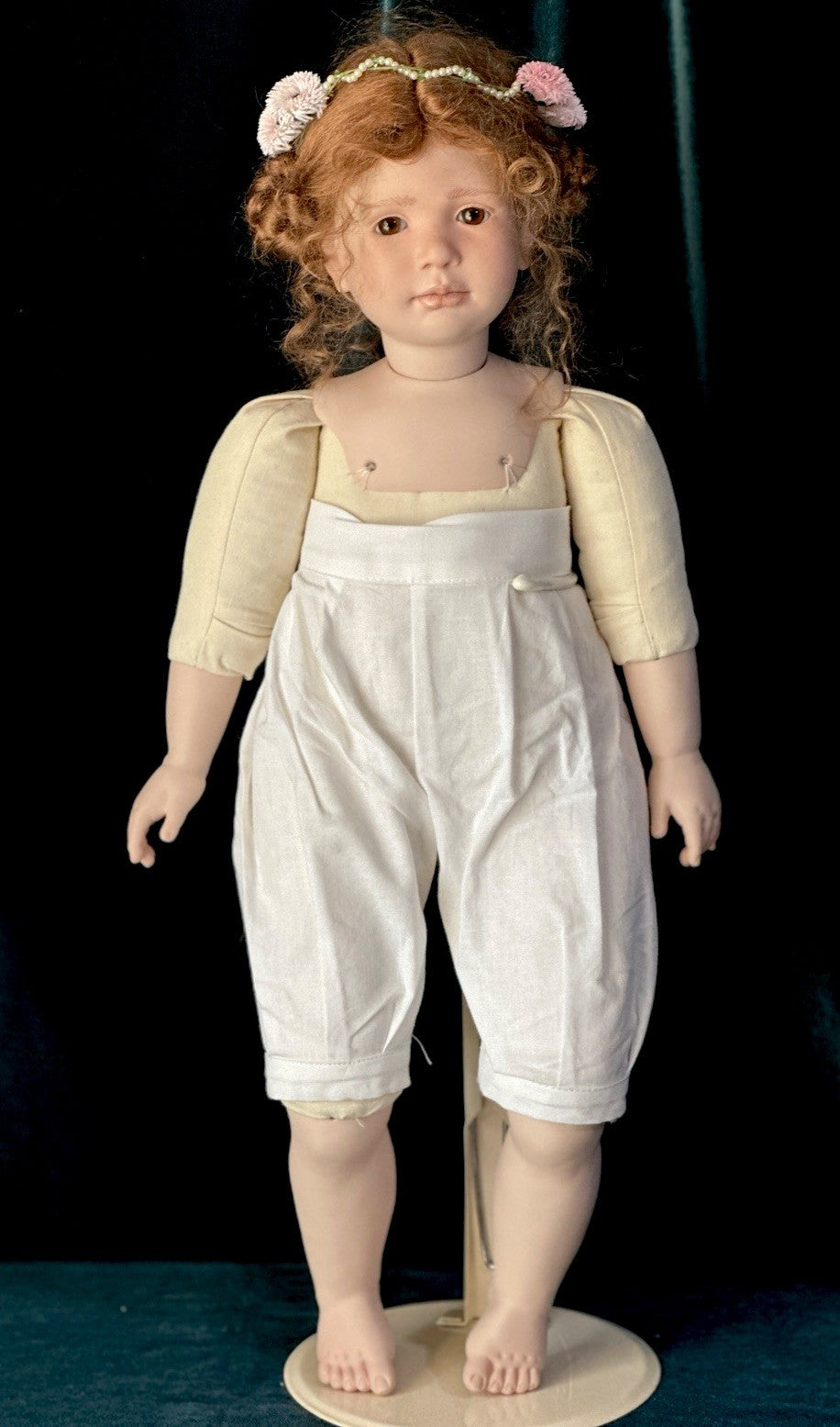Collectible Artist 22” Porcelain Doll “Moni” by Ruth Treffeisen LE 1/100 COA