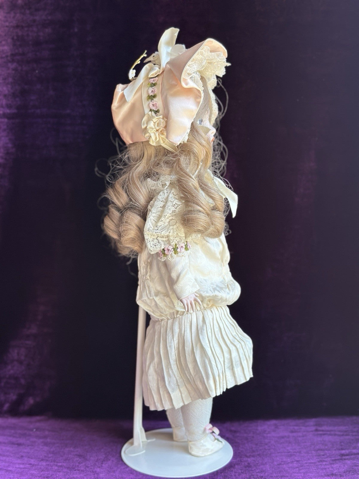 Vintage All Porcelain 19” Reproduction of Antique French Bru Circle Dot Doll